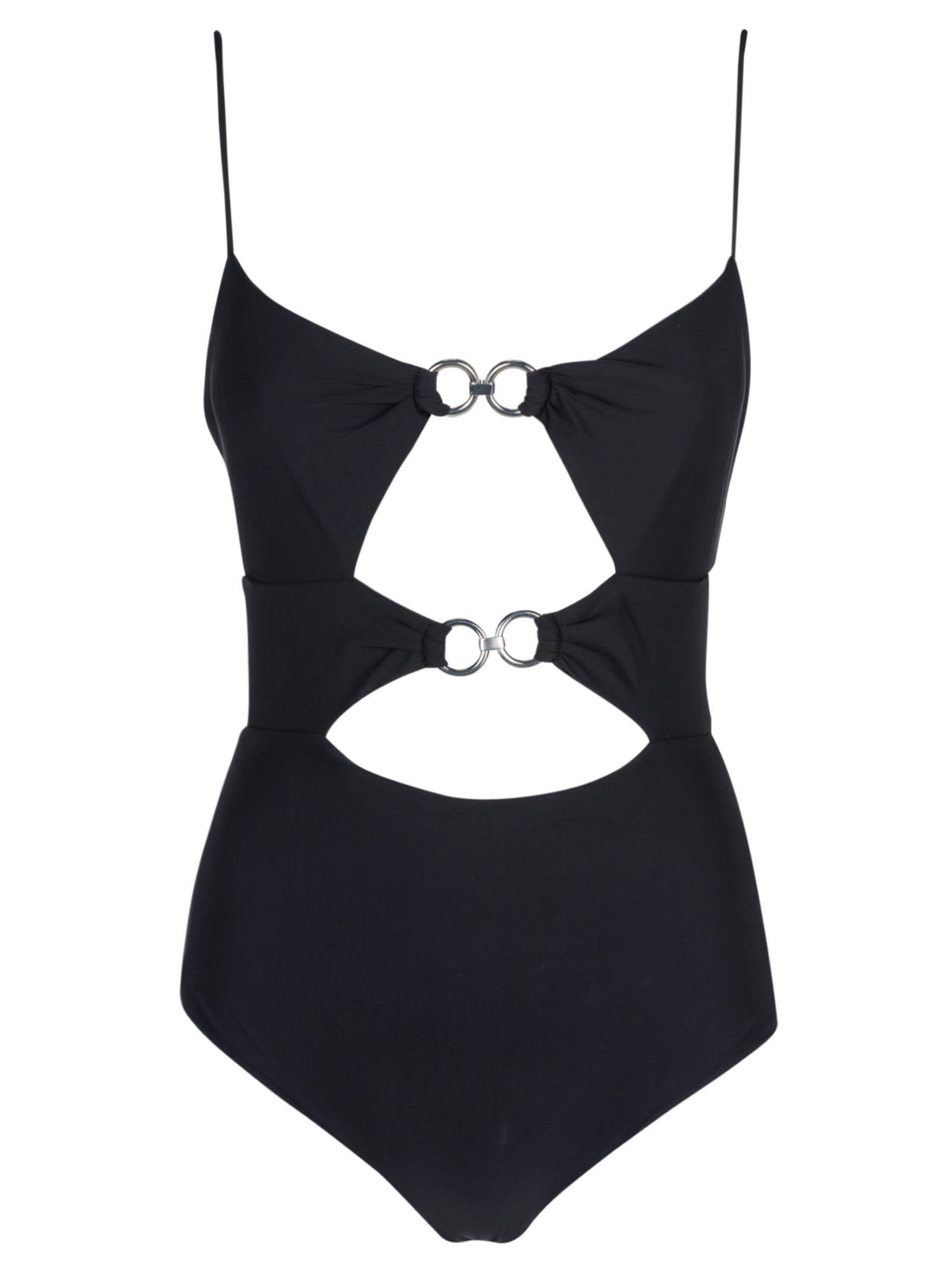 Shop Nensi Dojaka One-piece Draped Swimsuit In Black
