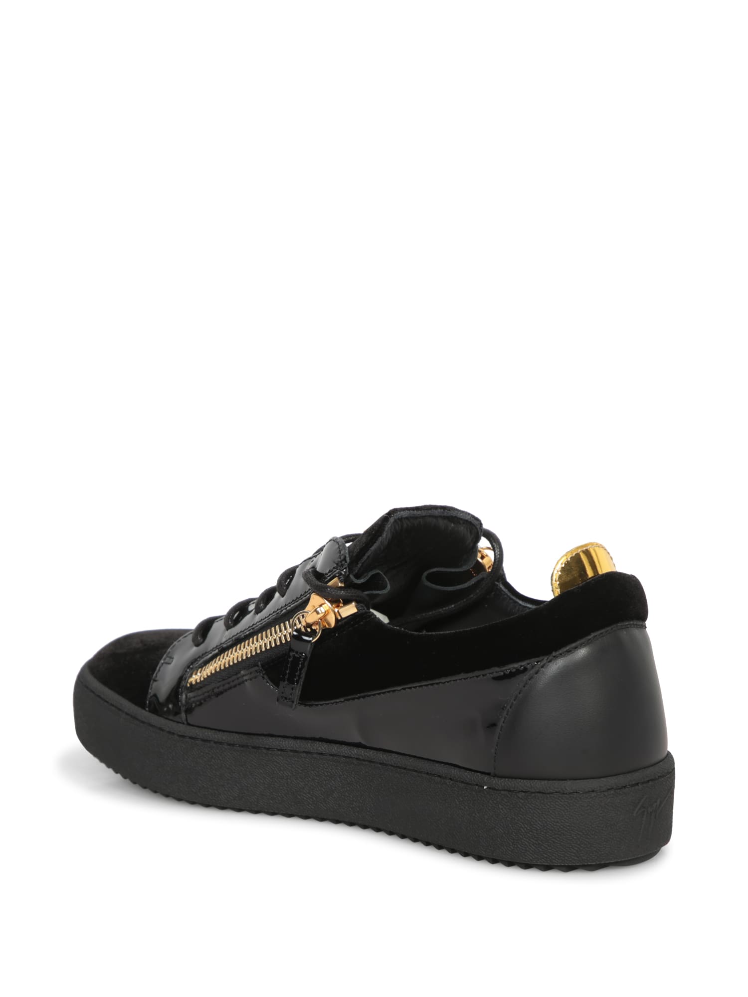 Shop Giuseppe Zanotti Frankiezip Vern Black Sneakers