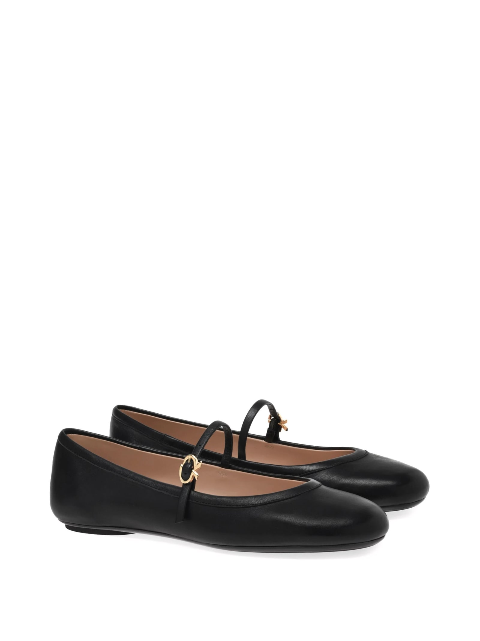 Shop Gianvito Rossi Carla Flat Ballerinas In Black Nappa