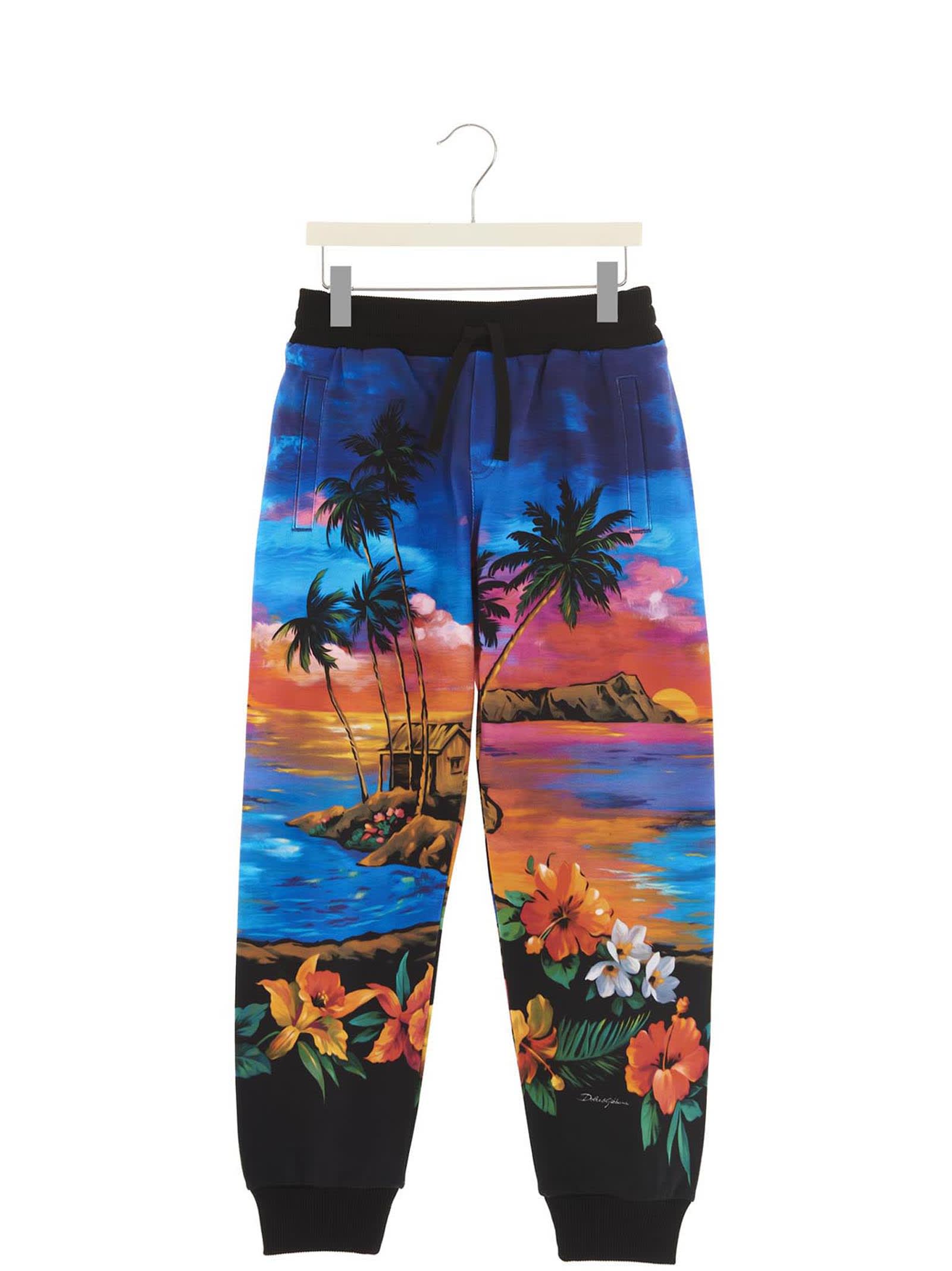 DOLCE & GABBANA ALL-OVER PRINT JOGGERS