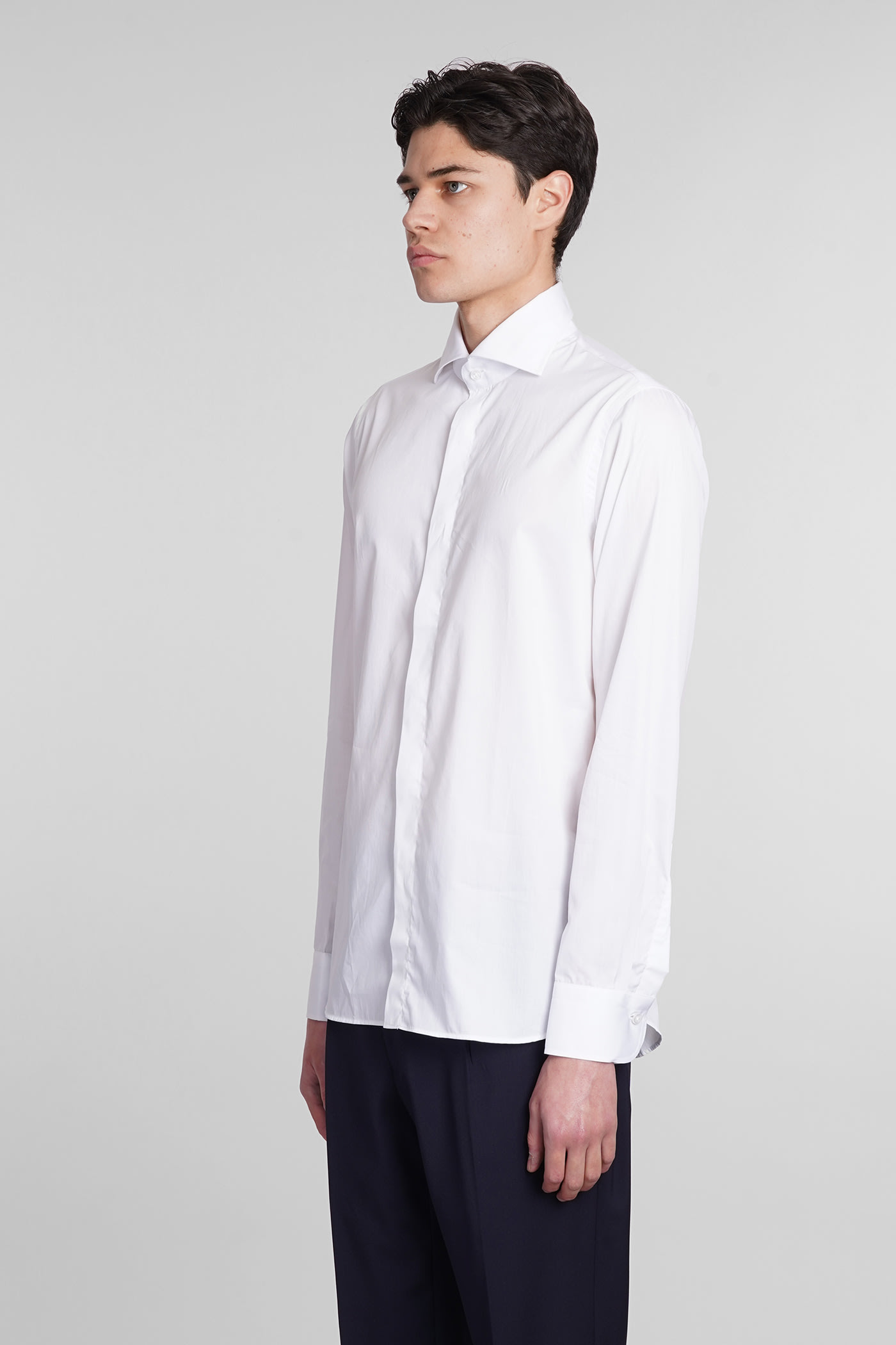 Shop Tagliatore Shirt In White Cotton