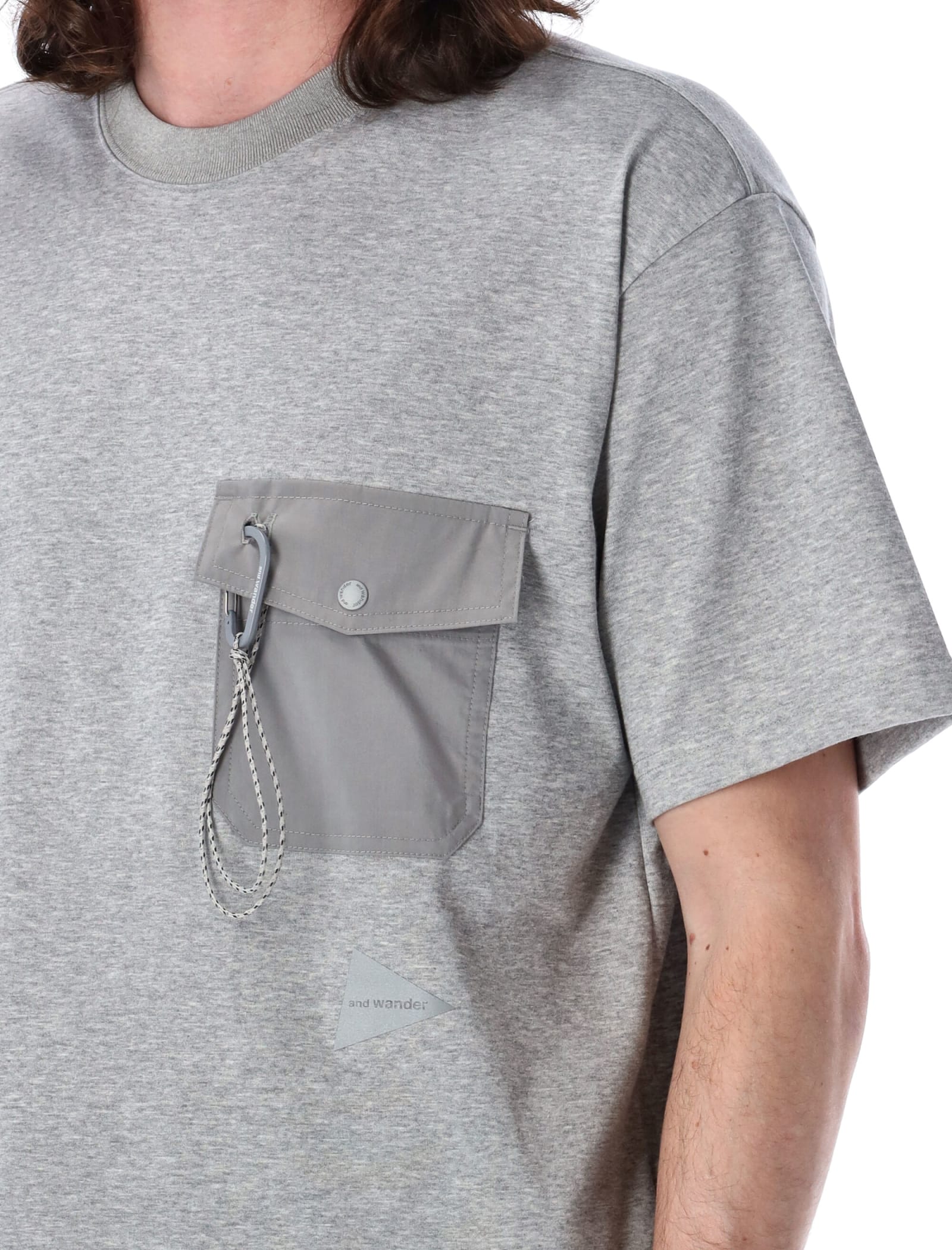 Shop And Wander Pocket T-shirt In Grey