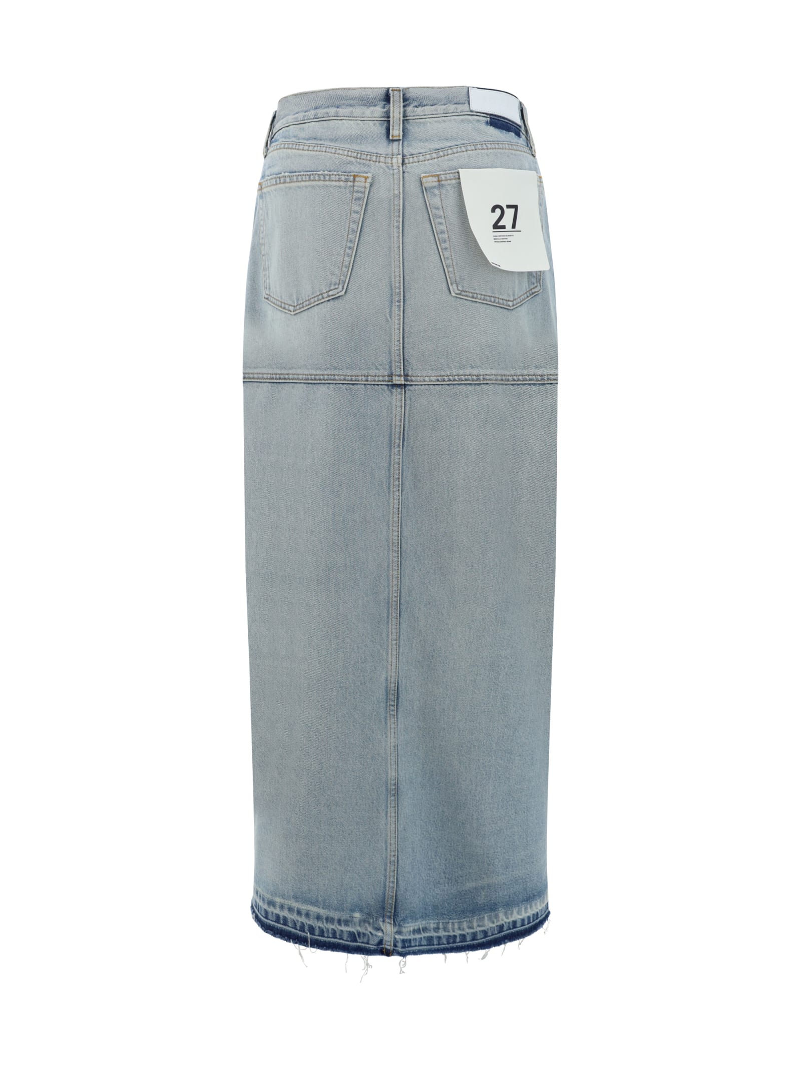 Shop Re/done Denim Skirt In Ripped Tide