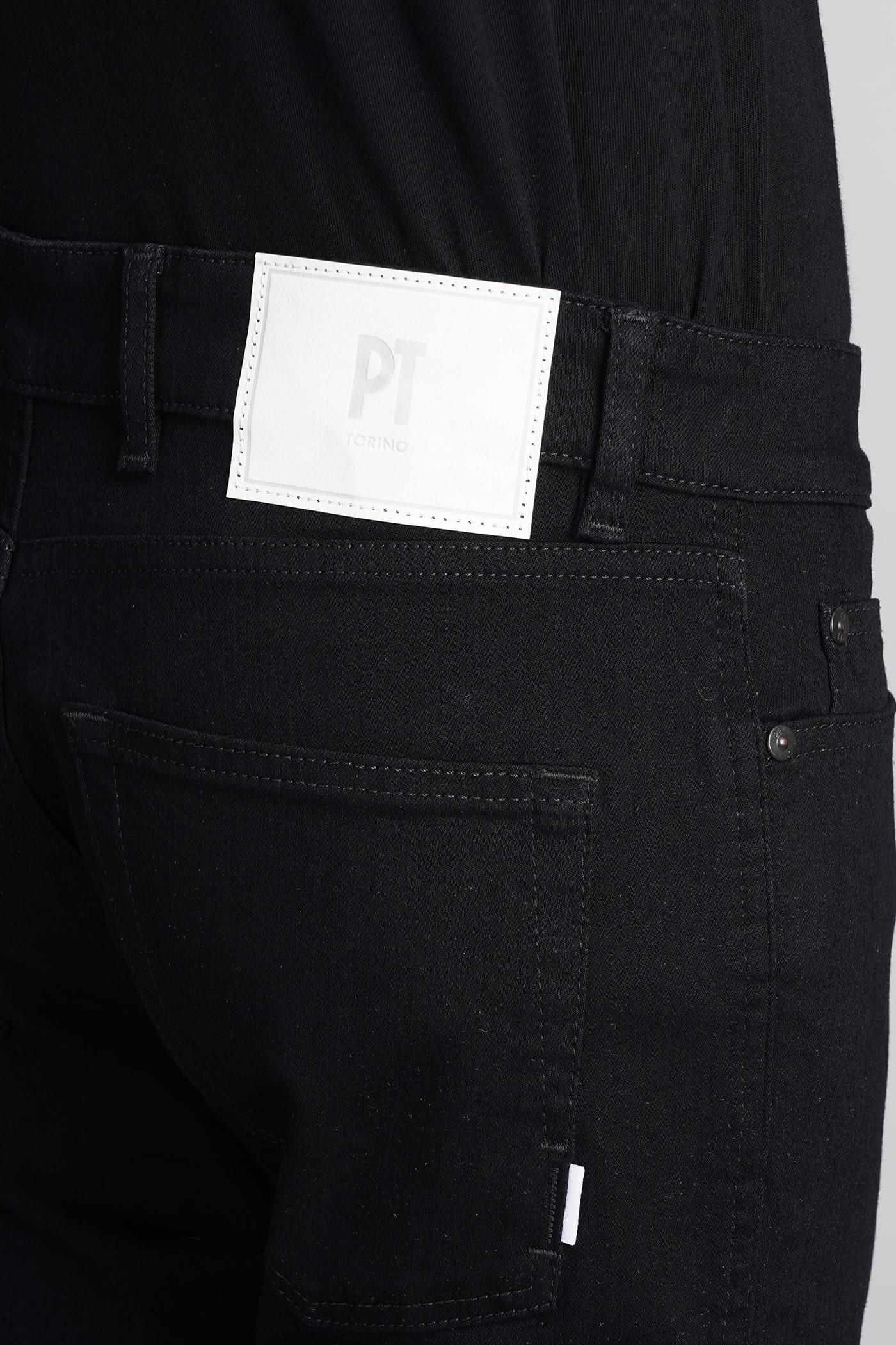 Shop Pt01 Jeans In Black Cotton