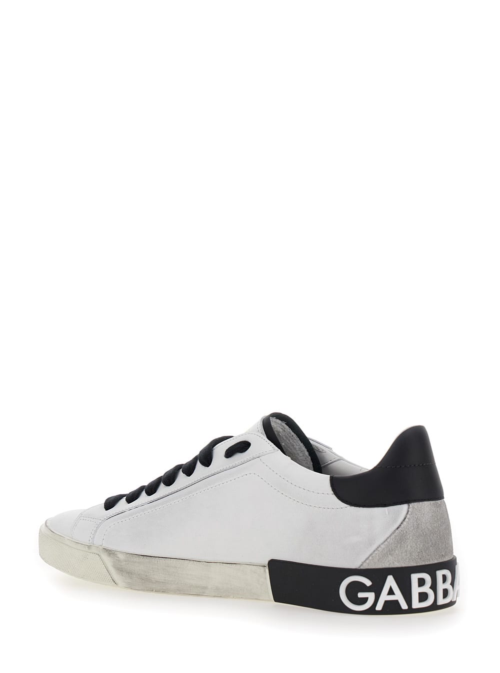 Shop Dolce & Gabbana Sneaker Bassa Vit.napp+vit.nap Bianco/nero In White/black