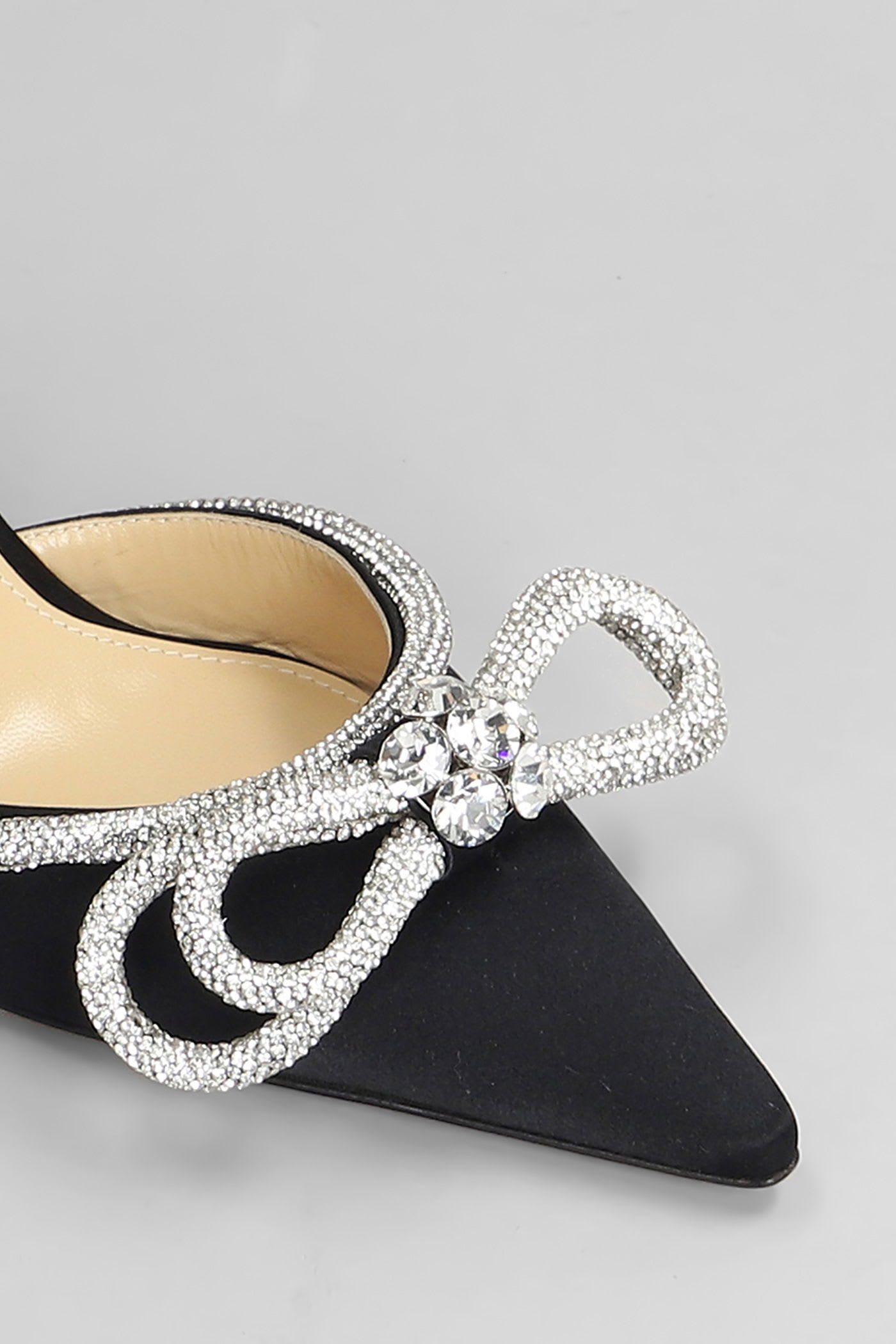 Mach & Mach Double Bow Satin Pumps In Black