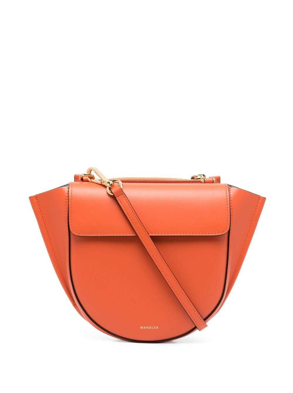 Wandler Hortensia Mini Orange Leather Handbag With Logo Woman