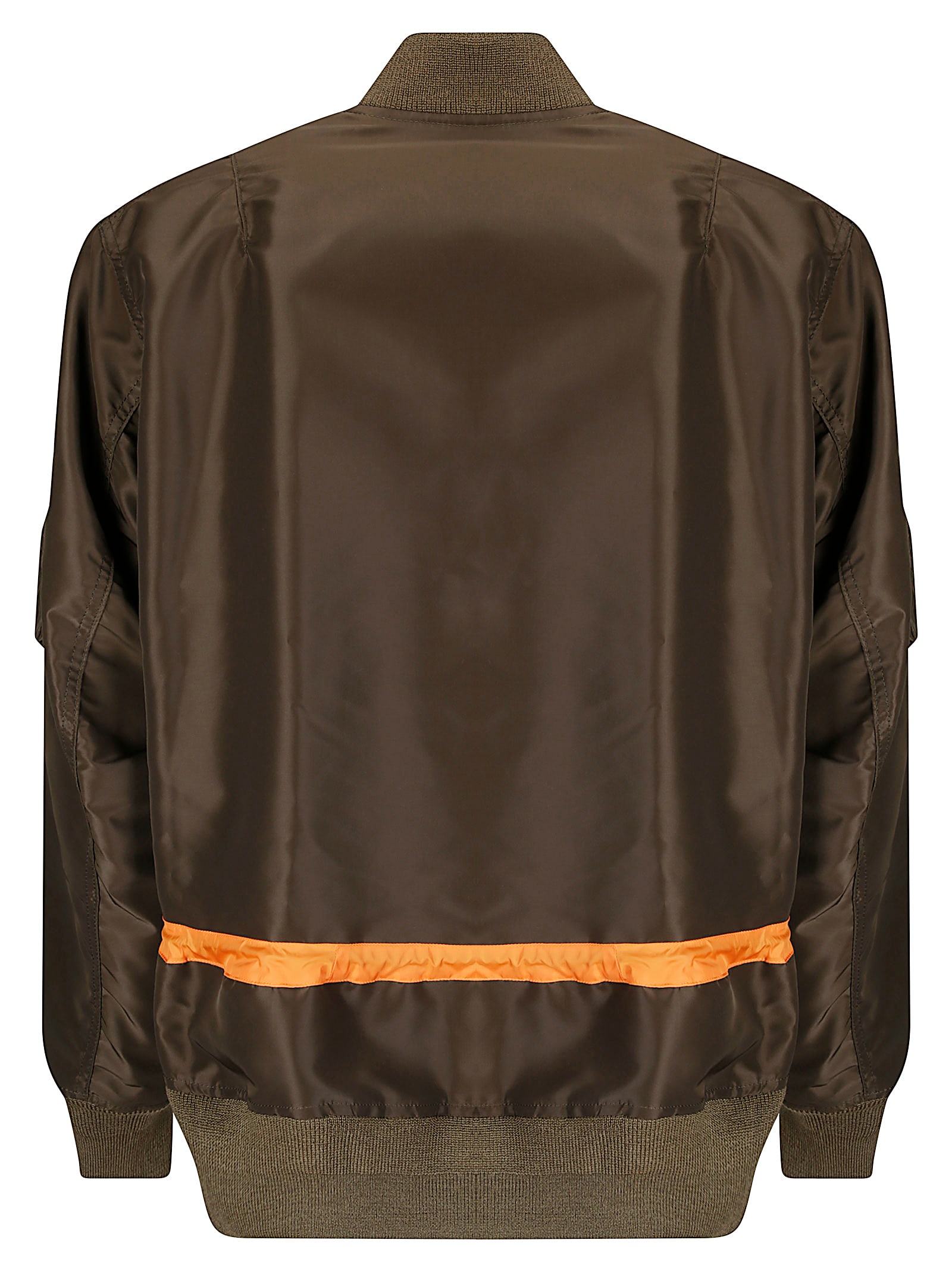 Sacai Khaki Nylon Twill Blouson Bomber Jacket In Gray