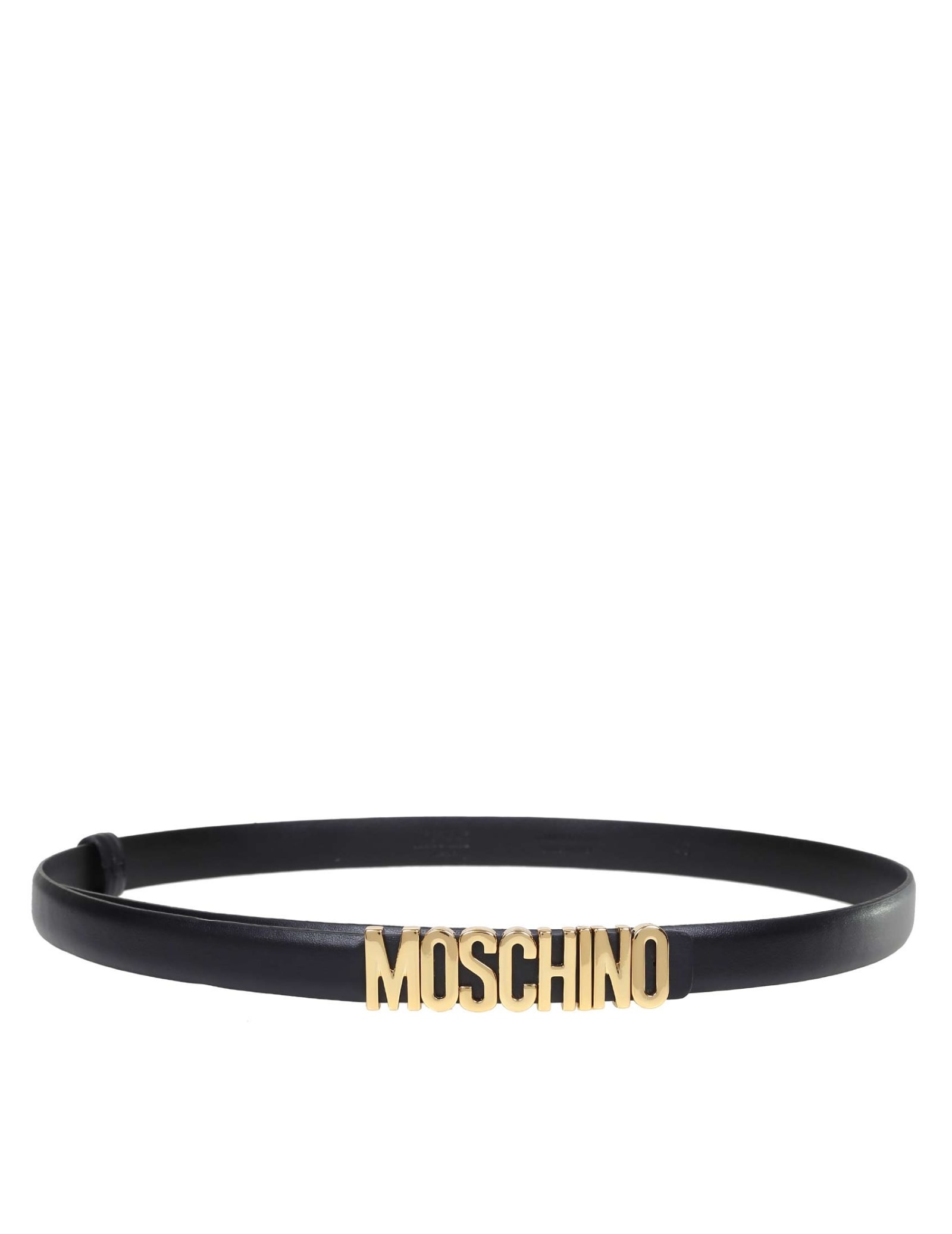 MOSCHINO BELT WITH GOLD LETTERING MINI LOGO