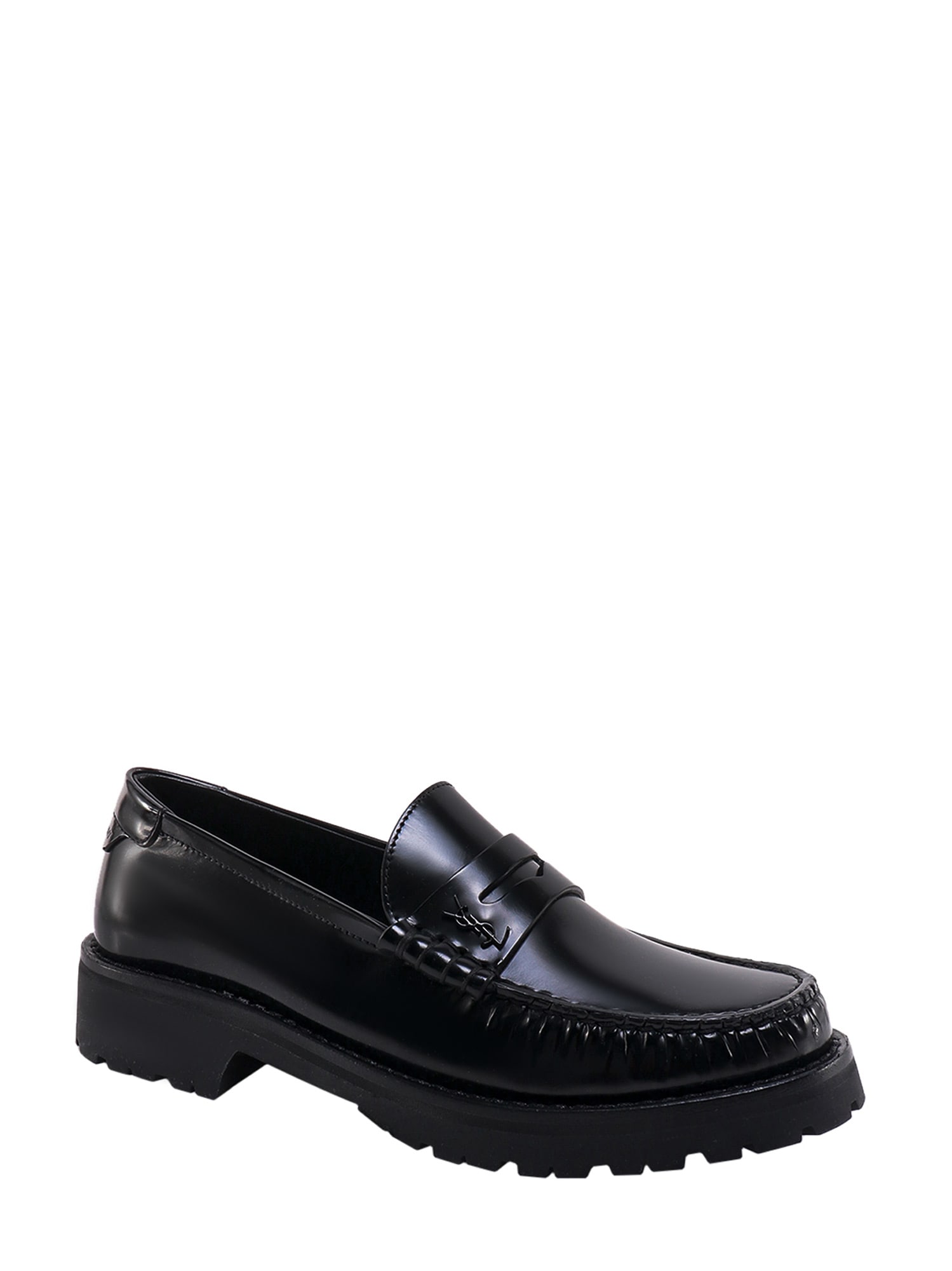 Shop Saint Laurent Le Loafer Monogram In Black