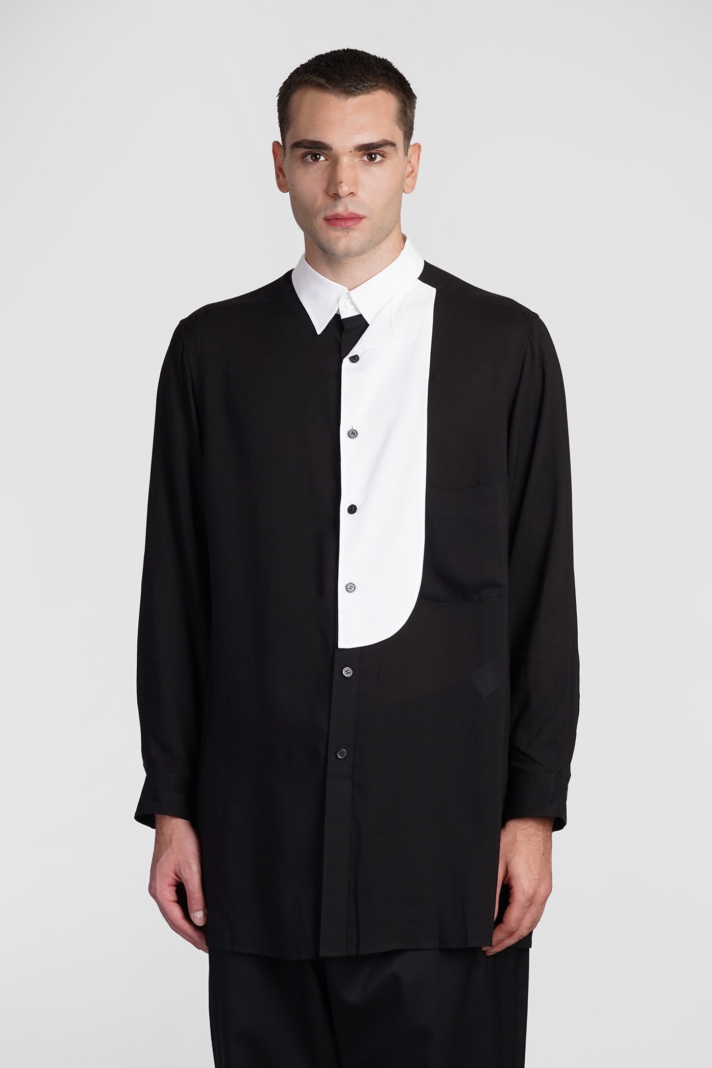 Yohji Yamamoto Shirt In Black Cellulose