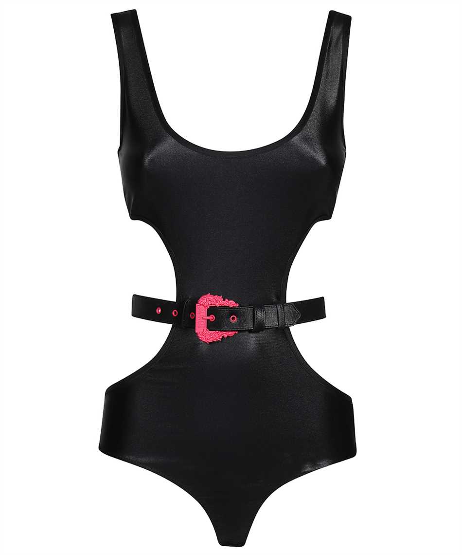 Versace Jeans Couture Bodysuit In Technical Fabric In Black