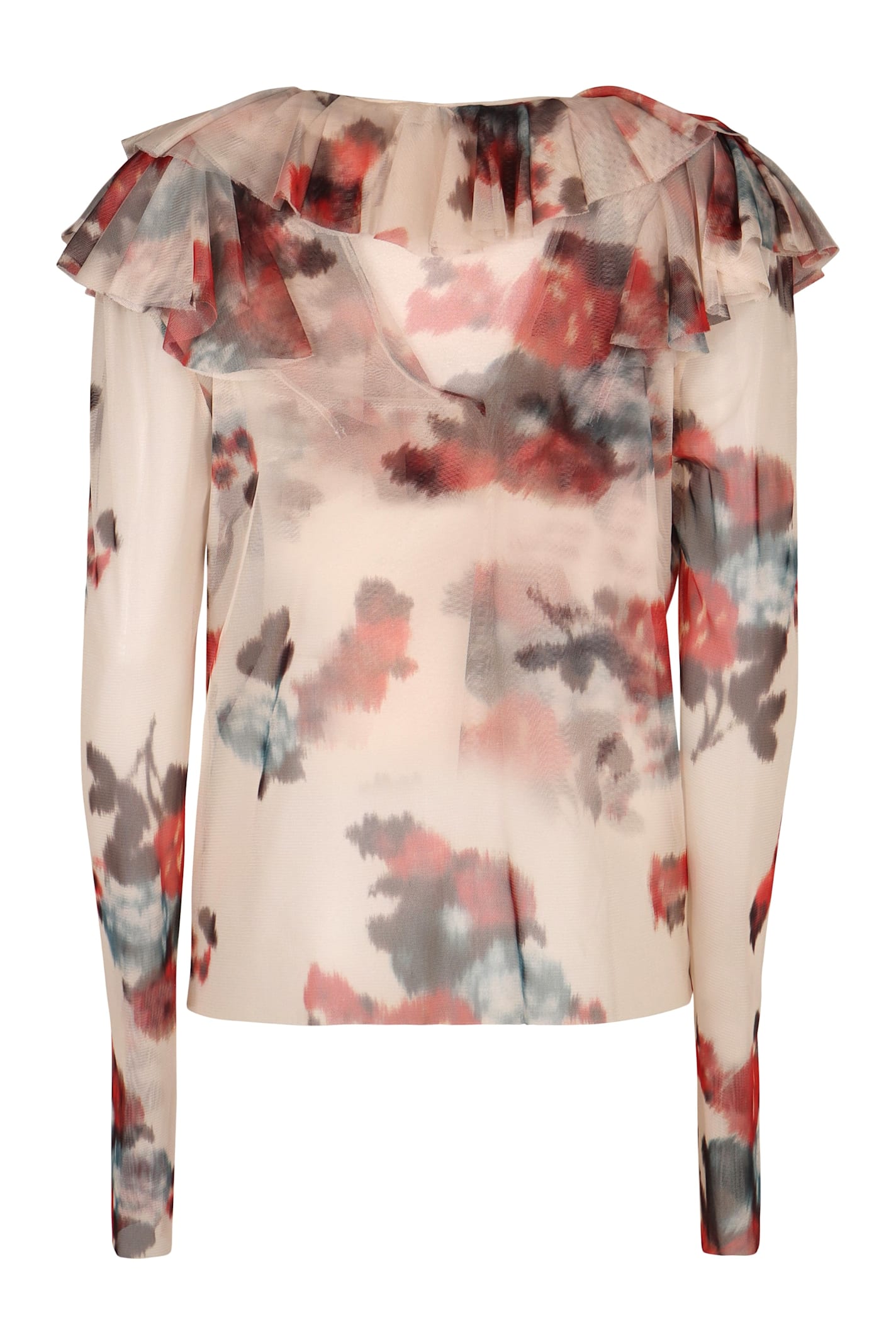 PHILOSOPHY DI LORENZO SERAFINI PRINTED FRILL BLOUSE