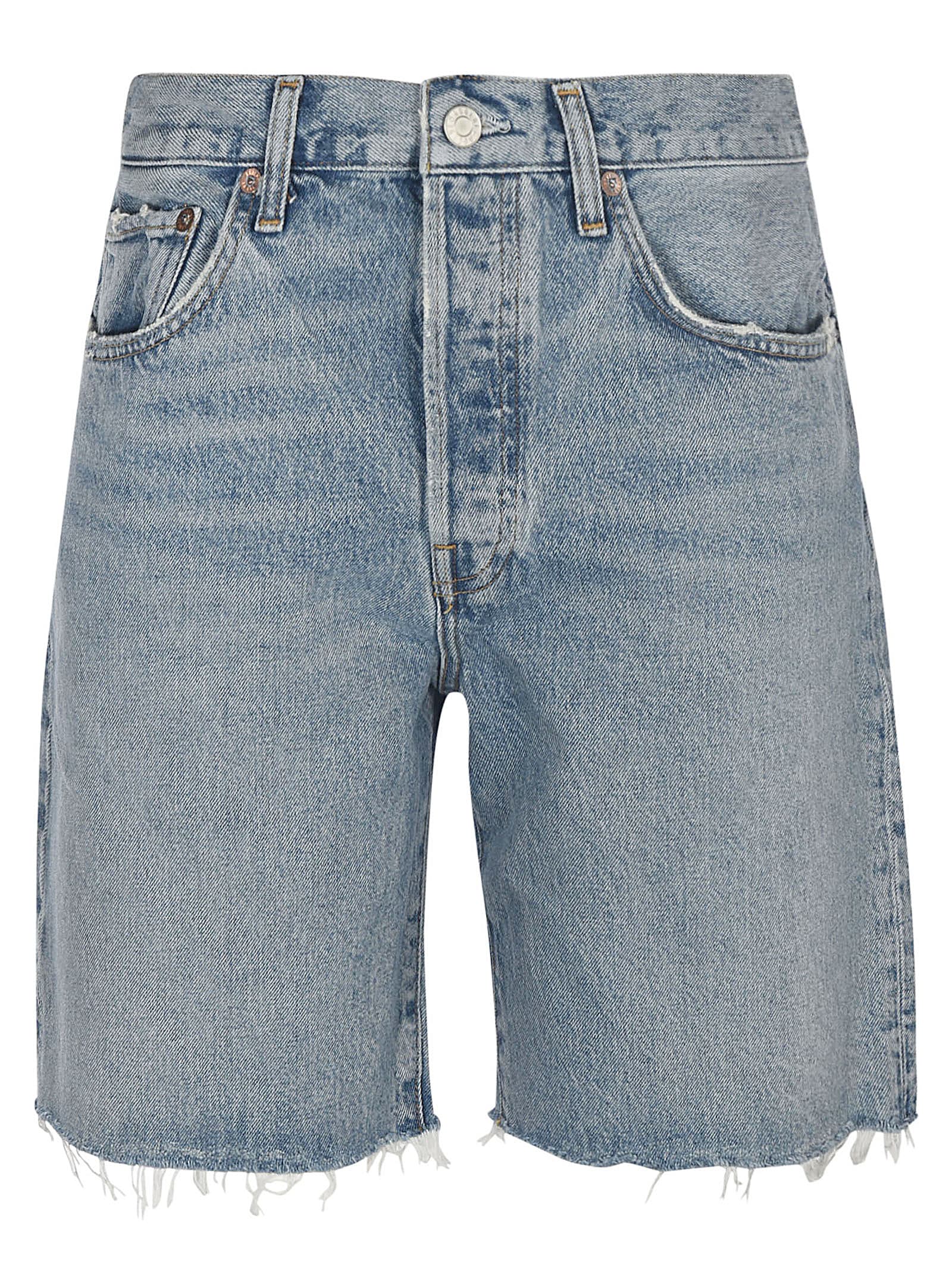 AGOLDE Classic Buttoned Denim Shorts