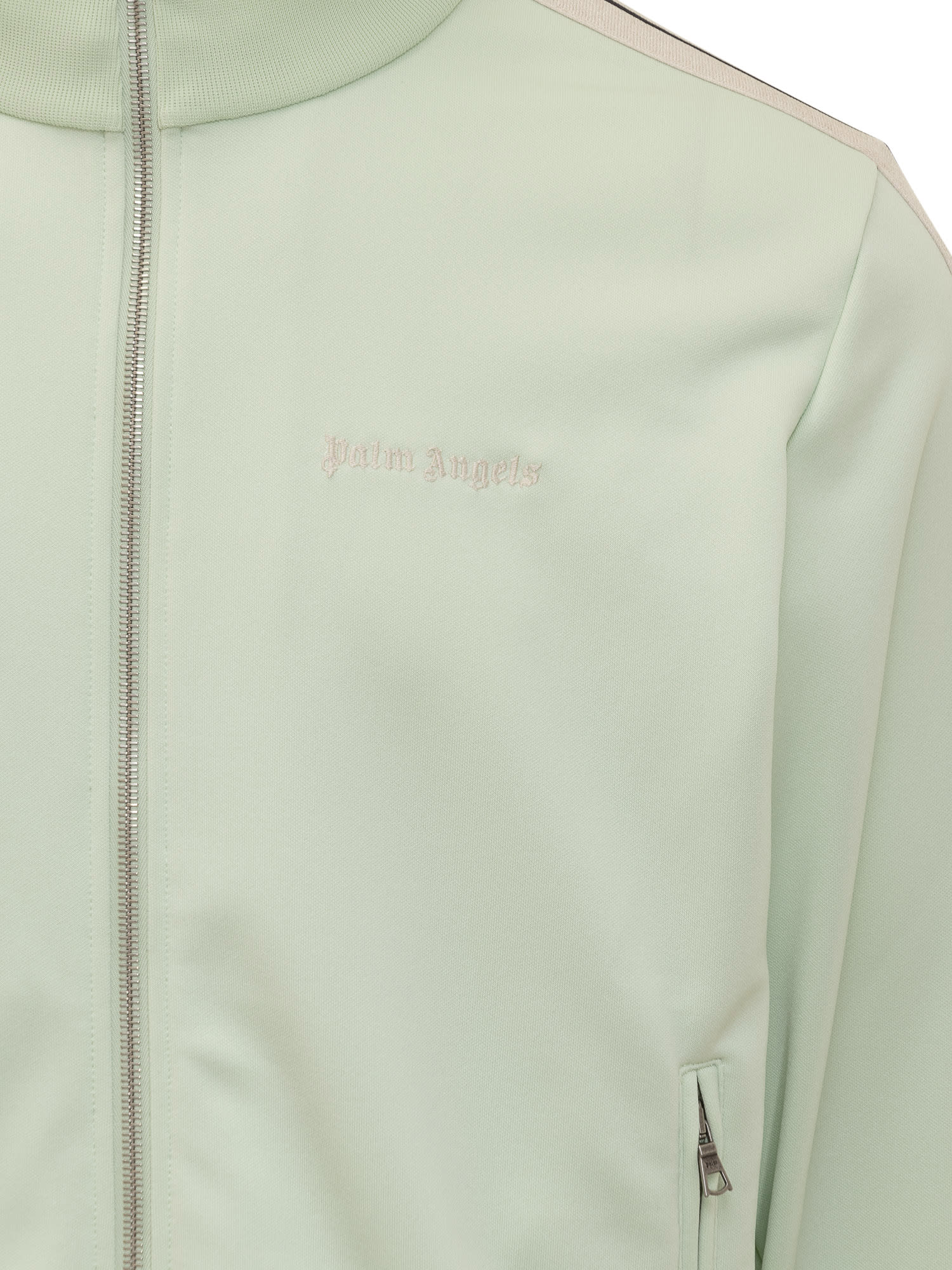 Shop Palm Angels Classic Track Sweatshirt In Mint-off White