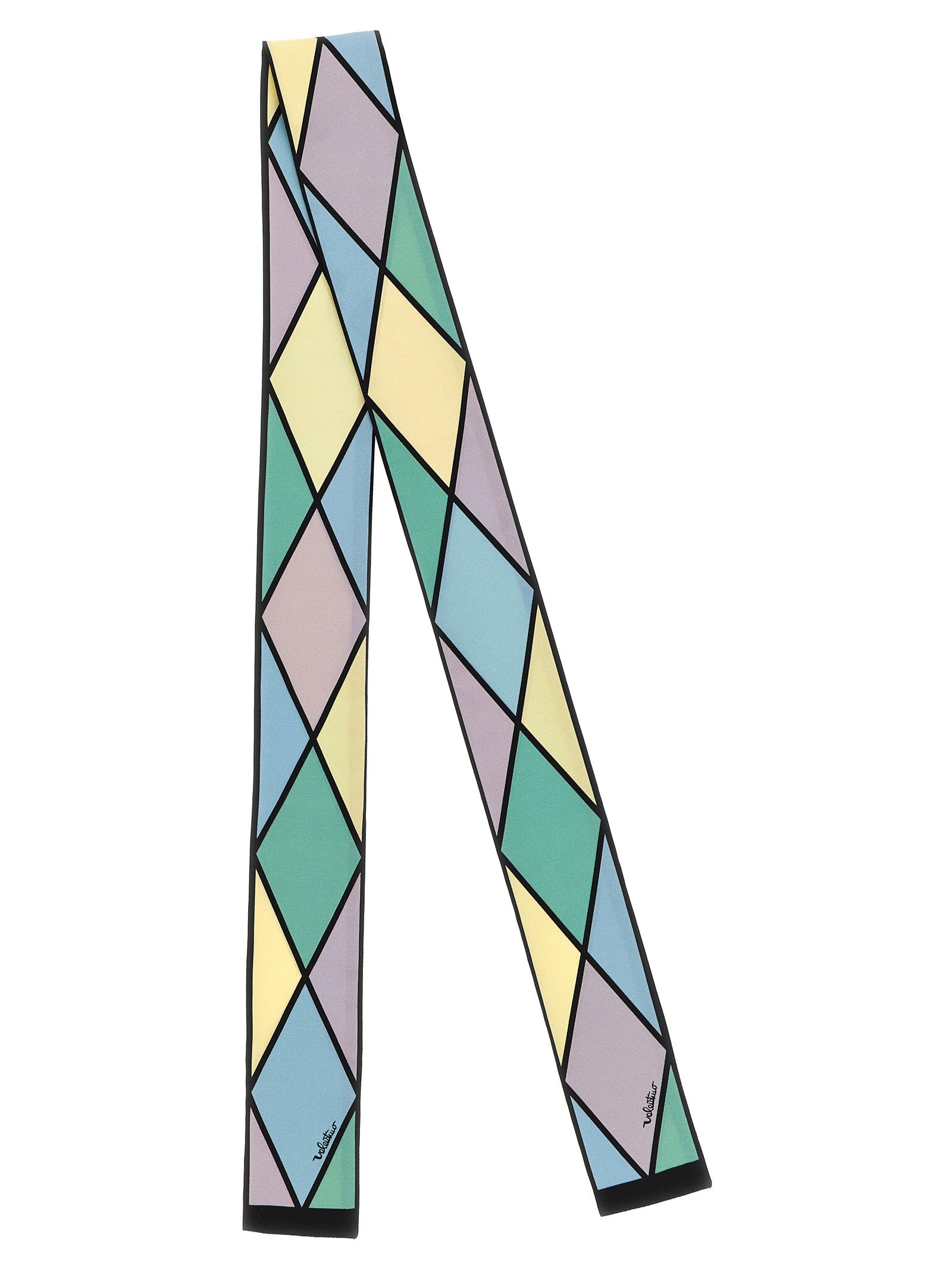 Valentino Geometric Pattern Lightweight Rectangular Scarf In Multi