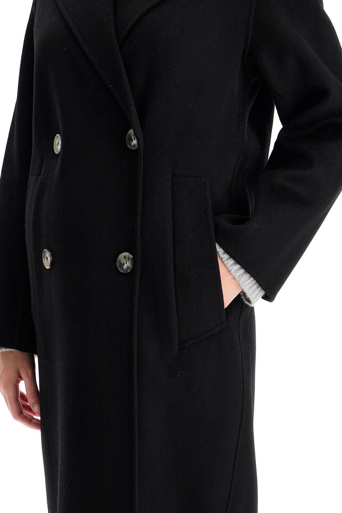 Shop Ivy & Oak Clara Double-breasted Wool Coat In Black (black)