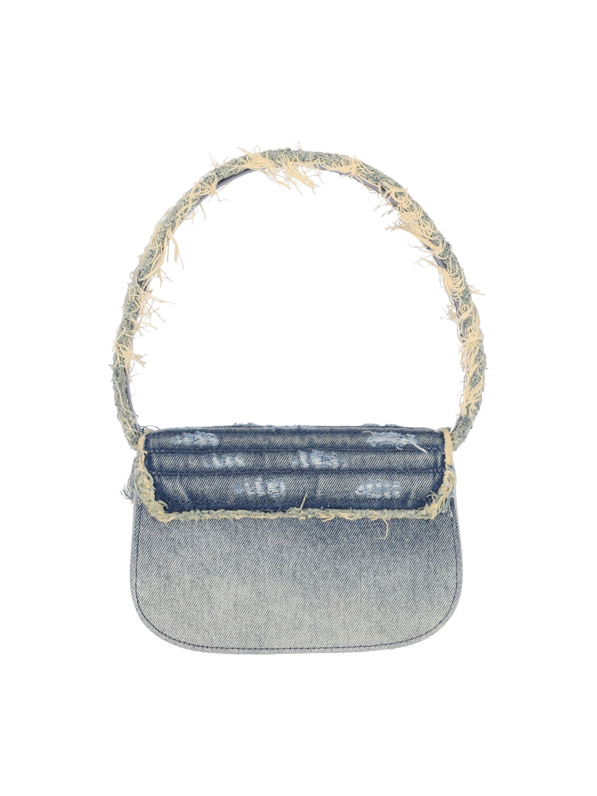 Diesel Denim Leather D Shoulder Bag In Multi
