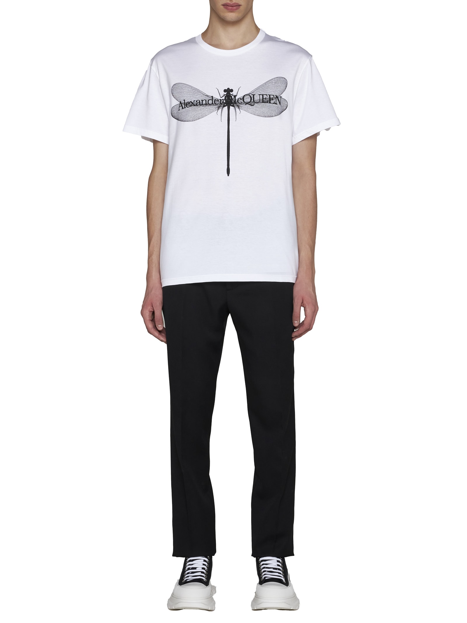 Shop Alexander Mcqueen T-shirt In White / Black-calf /