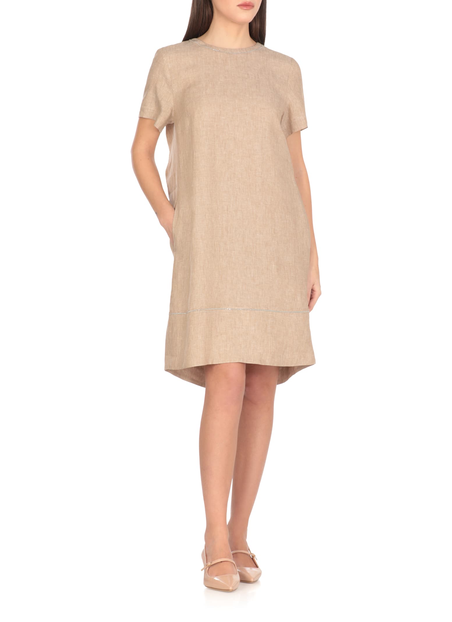 Shop Peserico Dress In Beige