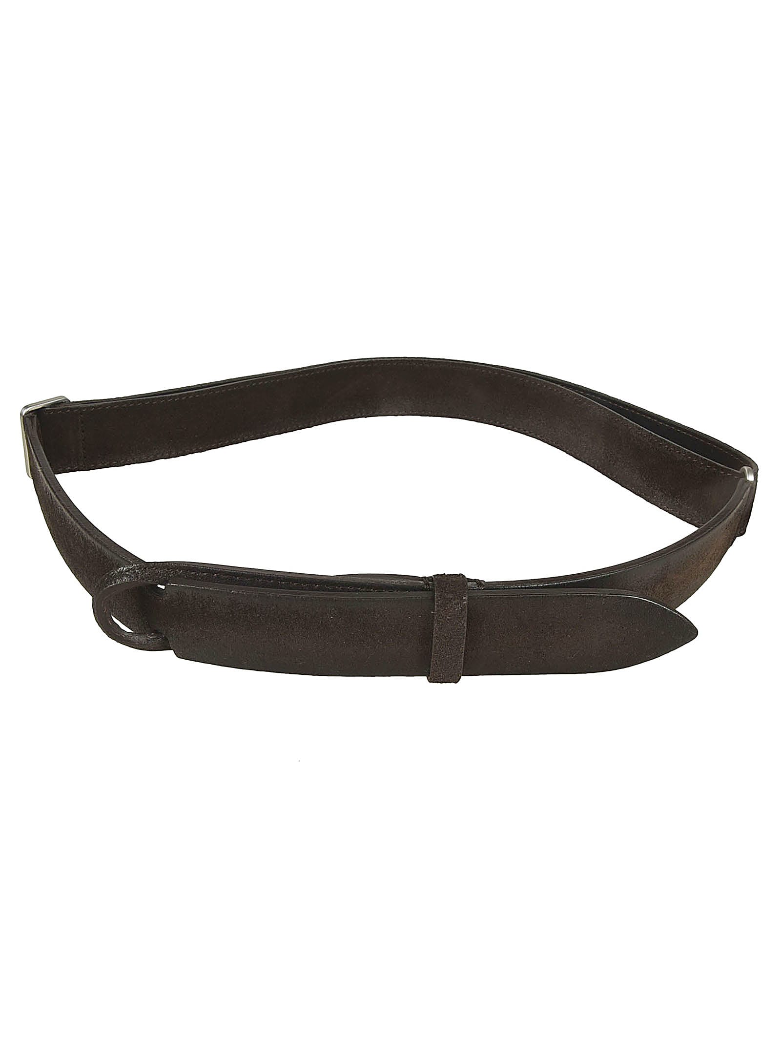 Shop Orciani No Buckle Belt In Brown