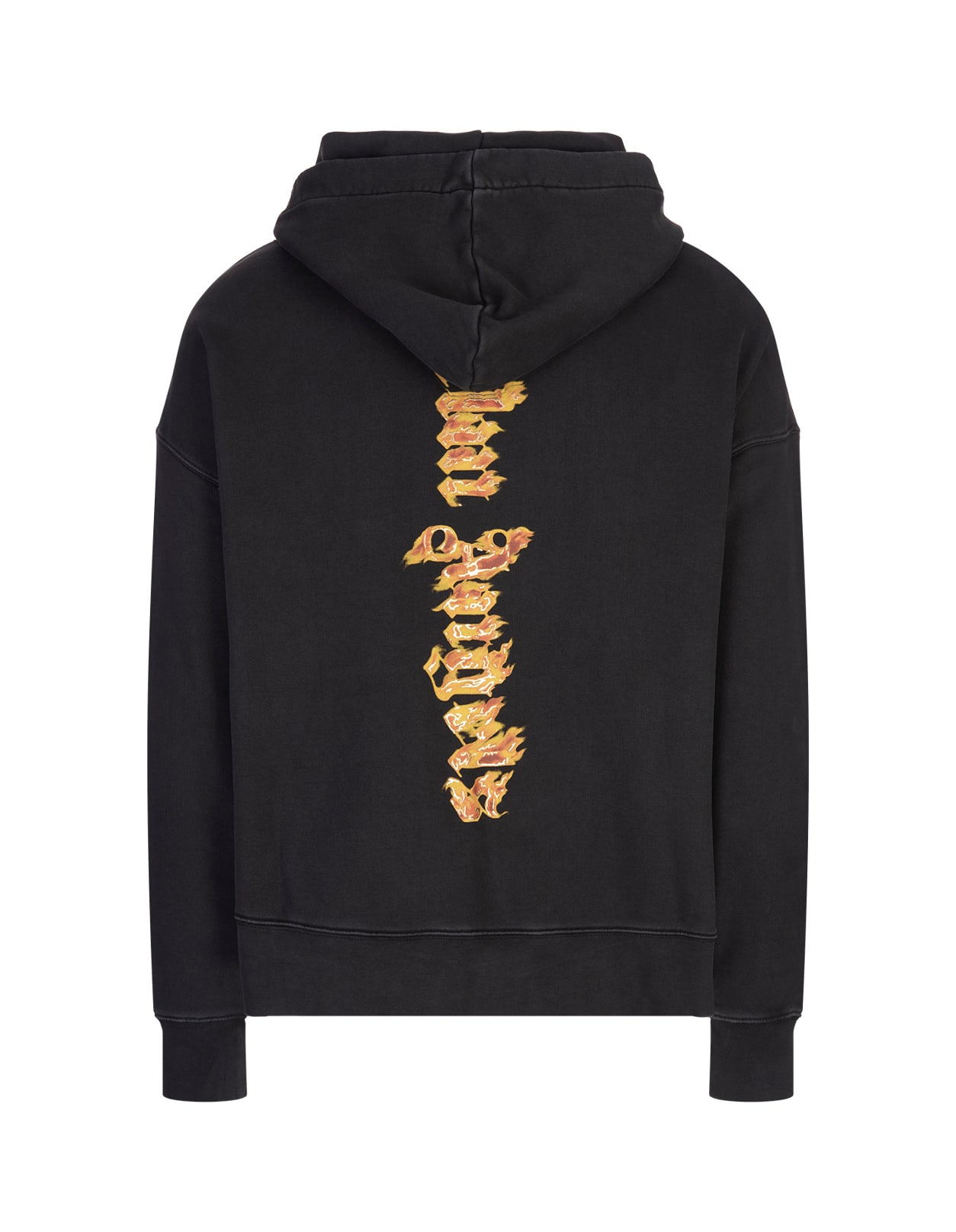 Shop Palm Angels Burning Palm Hoodie In Grey