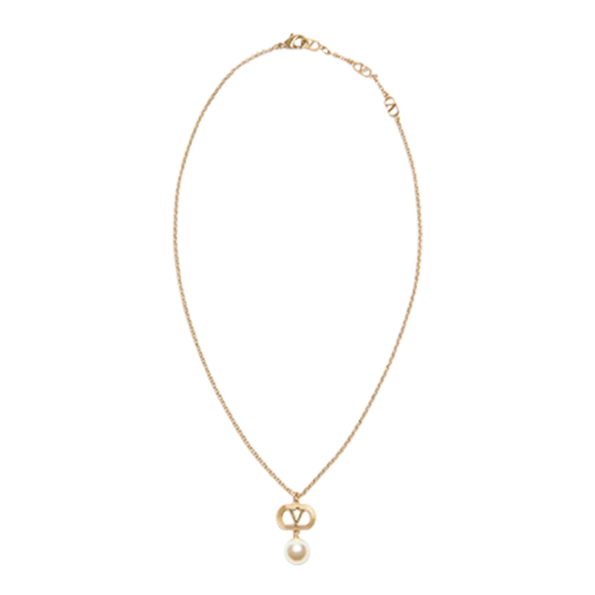 Valentino Ovalette Necklace In Gold