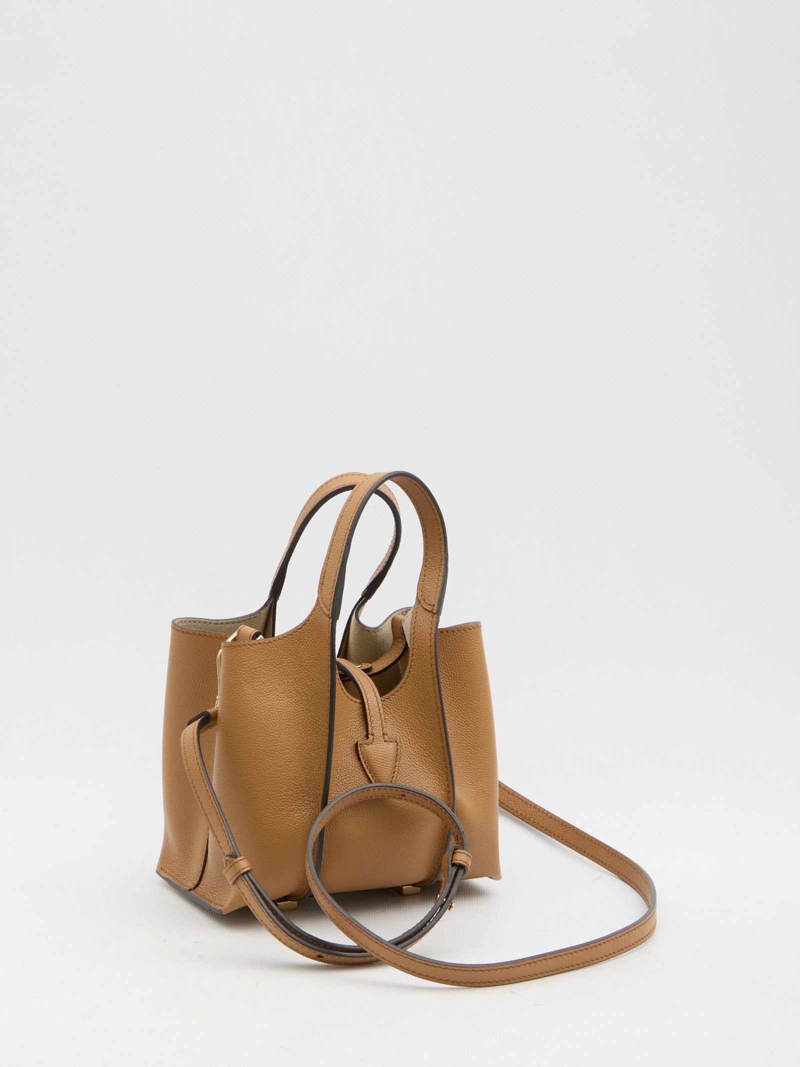 Shop Tod's T Timeless Micro Shopping Bag In Brown