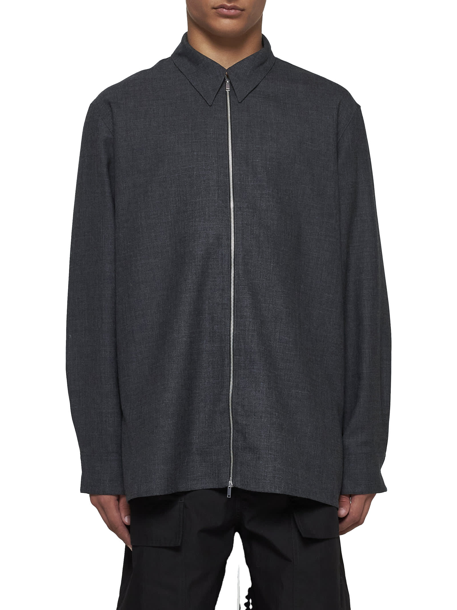 Shop Studio Nicholson Shirt In Tarmac Grey