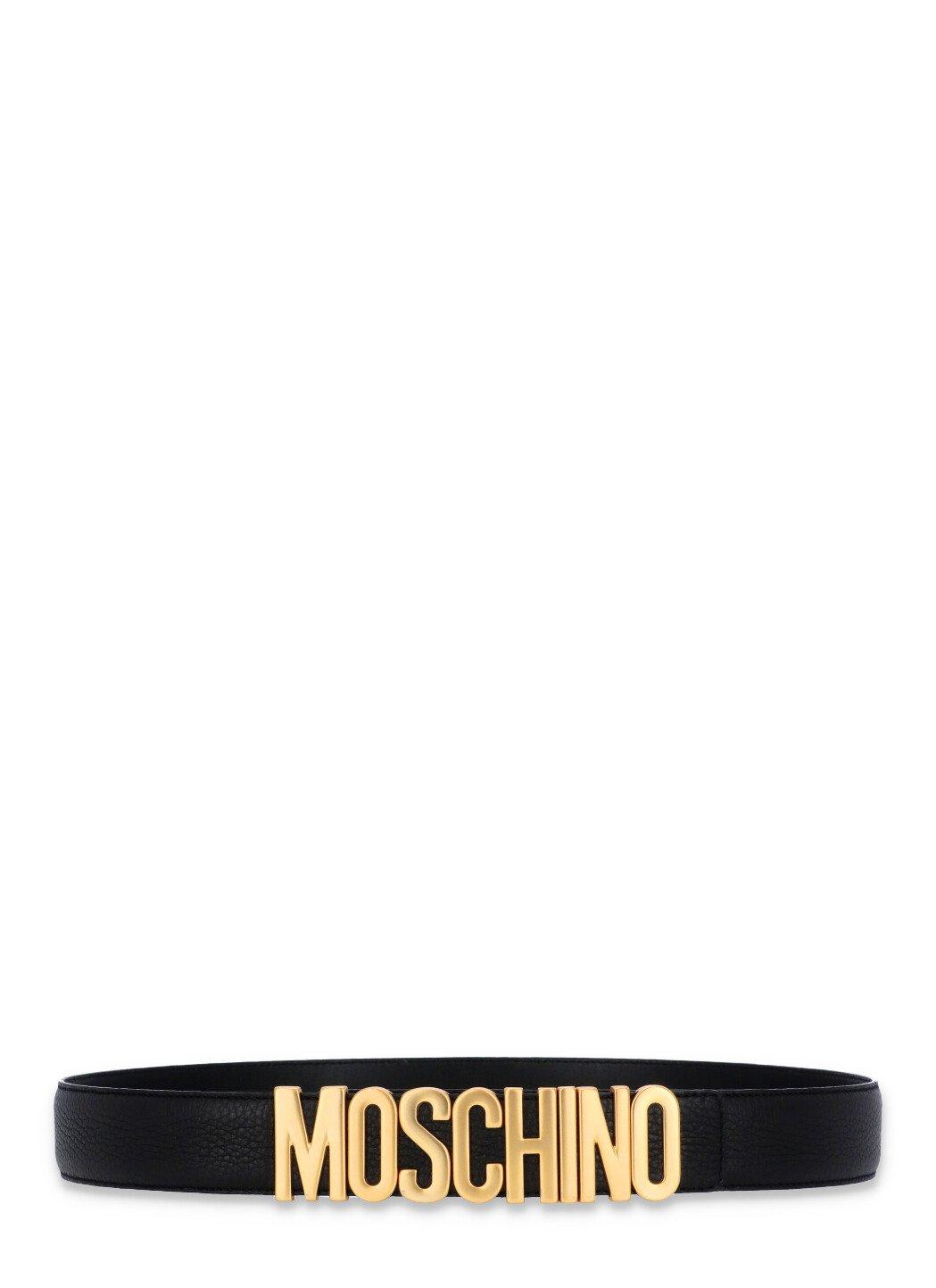 Moschino Logo Lettering Buckle Belt In 0555