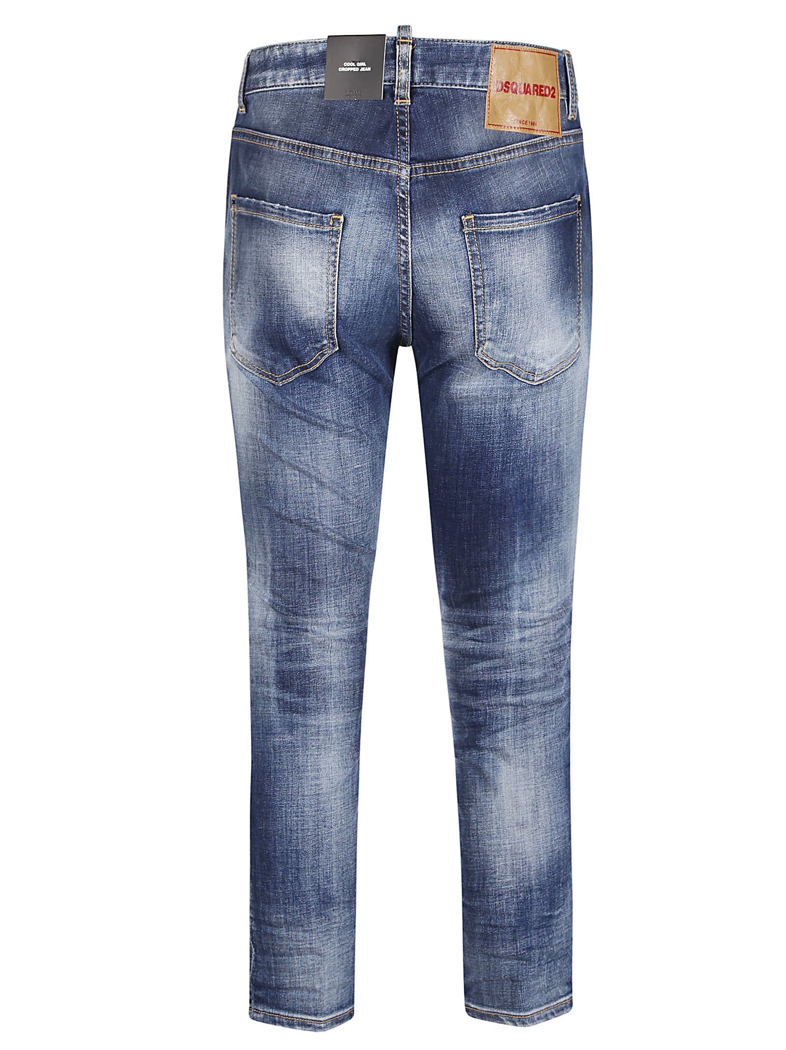 Shop Dsquared2 Cool Girl Cropped Jeans In Navy Blue