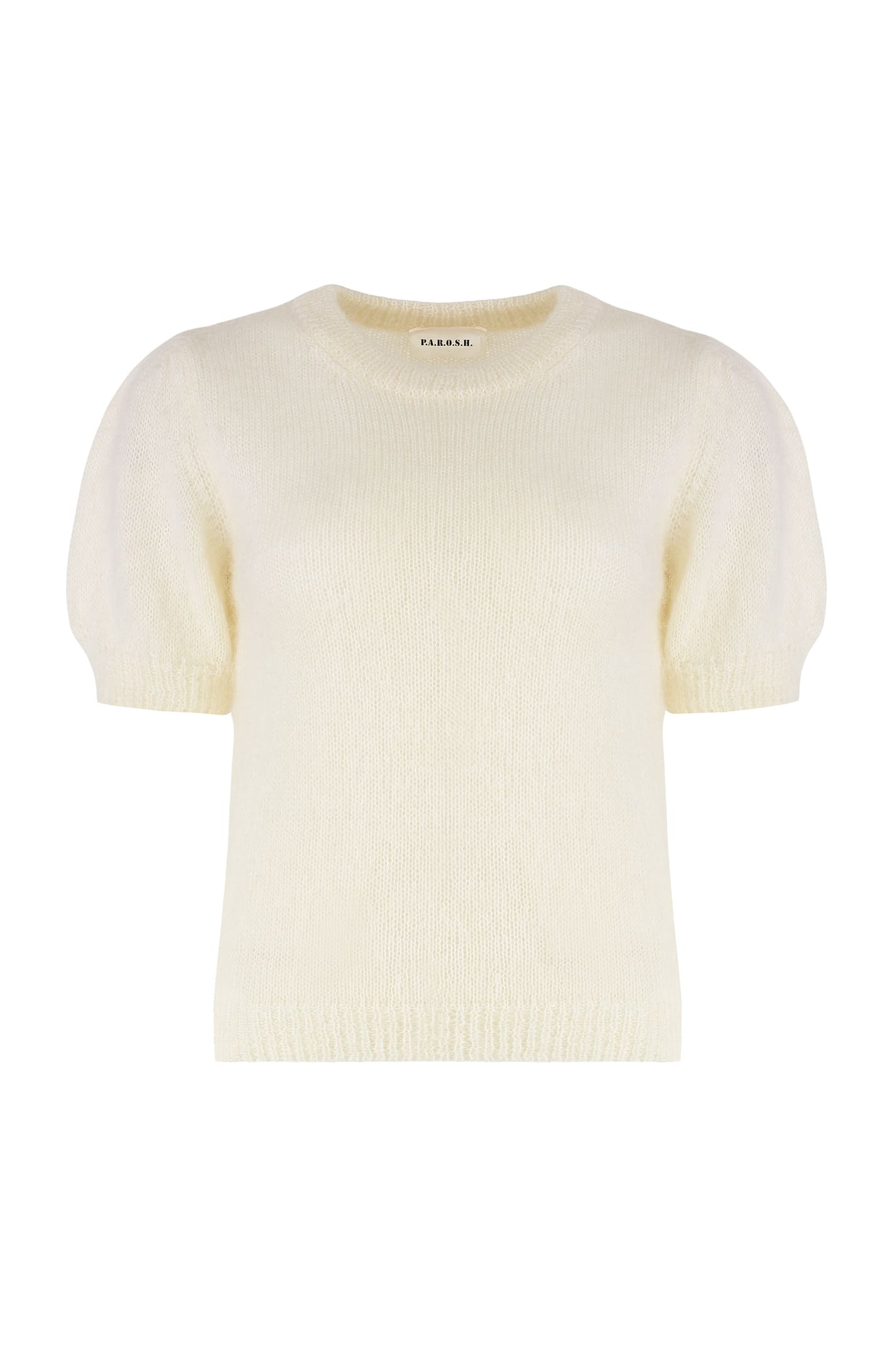 P.a.r.o.s.h Parosh Luce Short Sleeve Sweater In Neutral