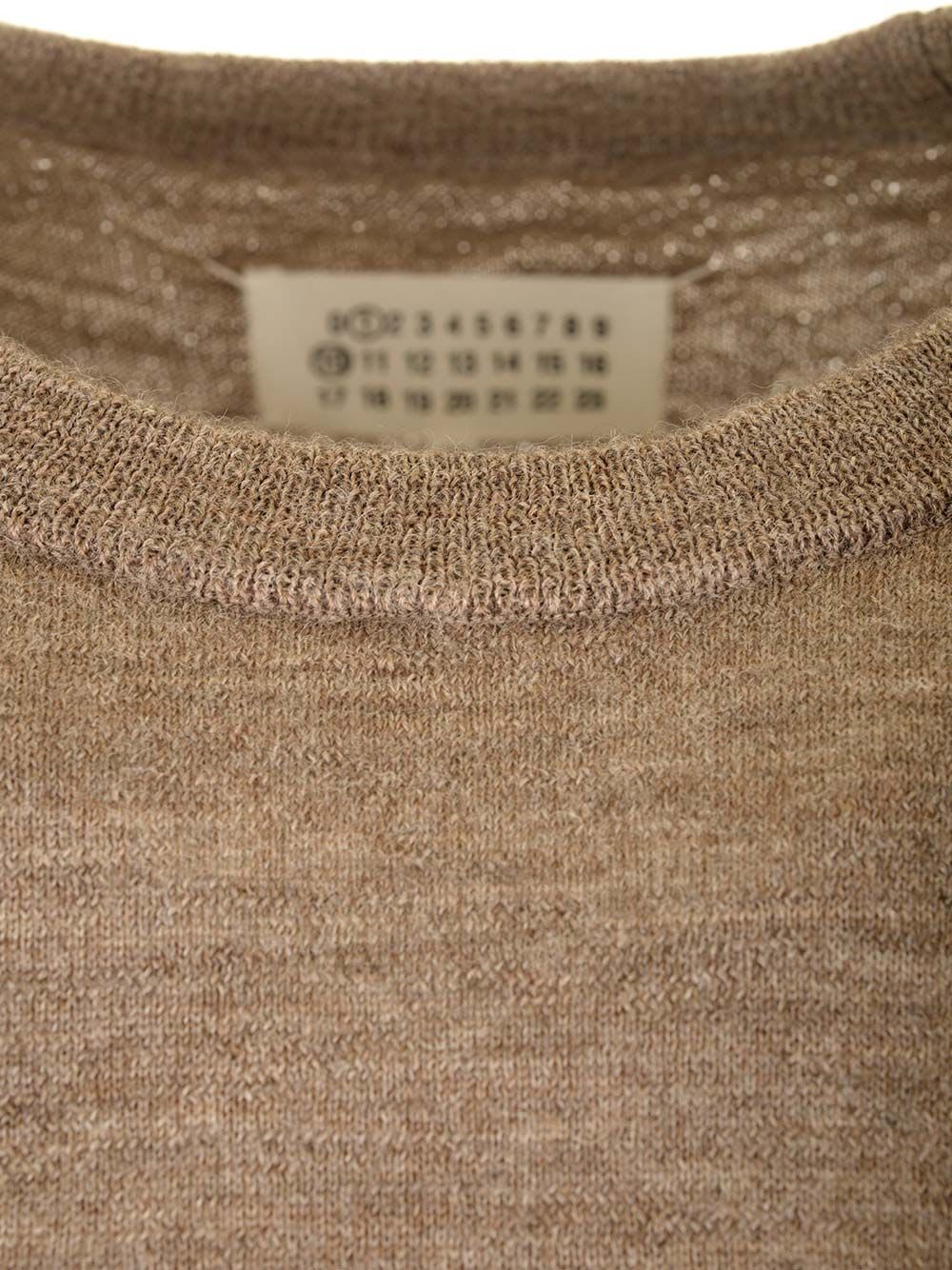 Shop Maison Margiela Crewneck Wool Sweater In Brown