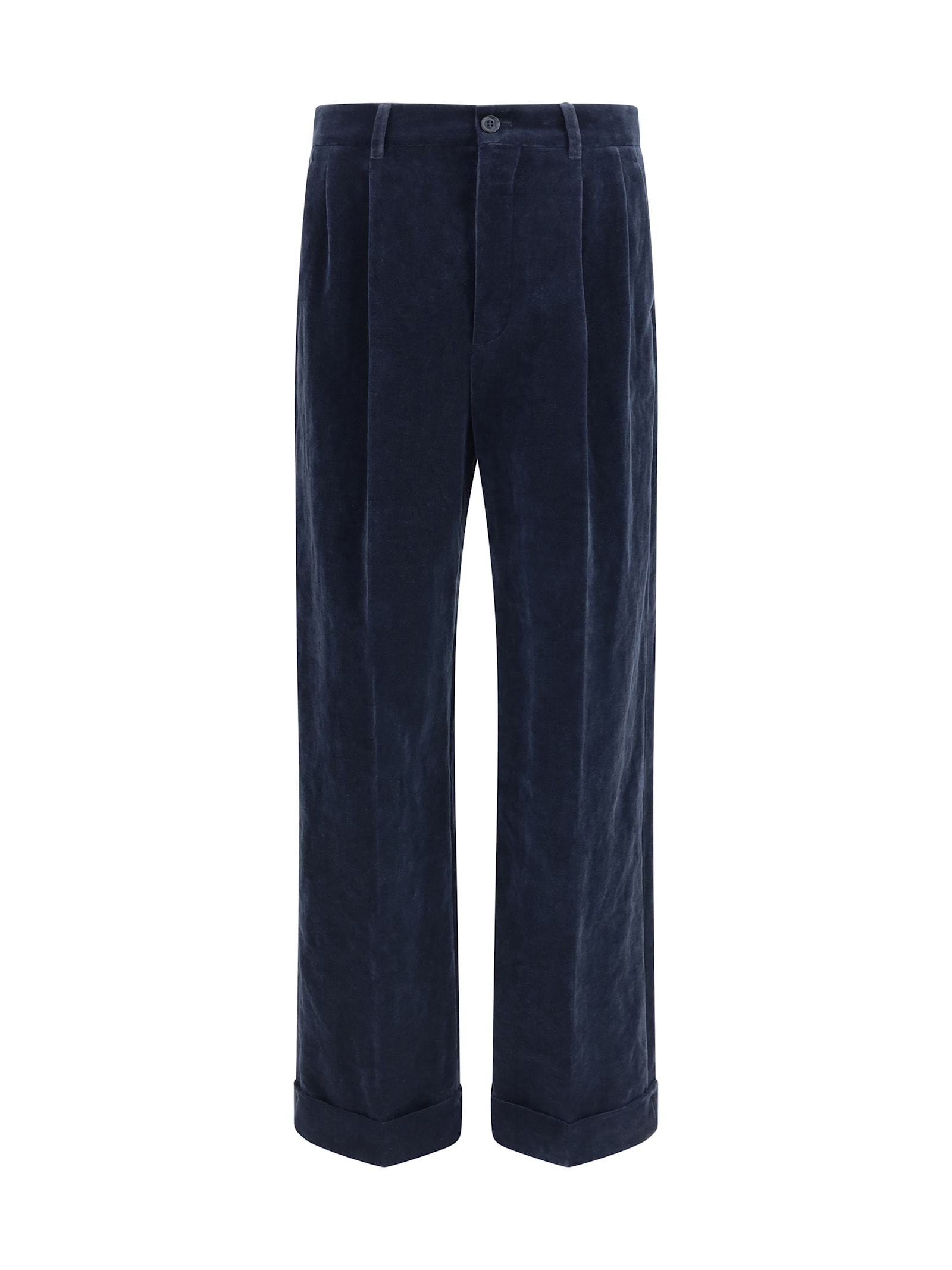 Valentino Trousers Featuring Pleated Design And Belt Loops In Blue