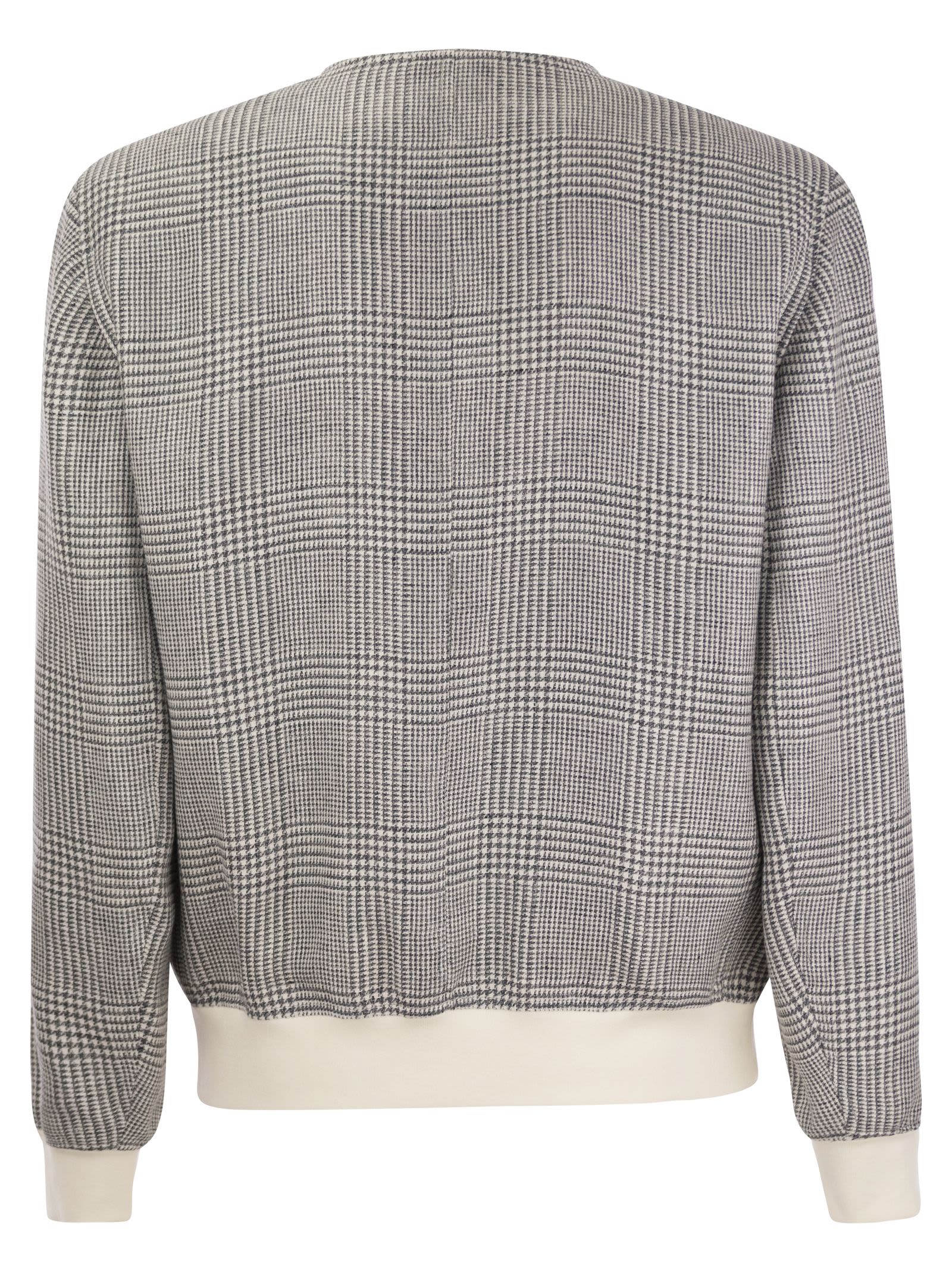 Shop Brunello Cucinelli Linen, Wool And Silk Checked Jacket In White/grey