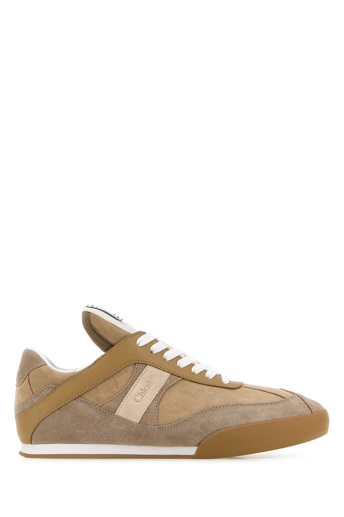 Chloé Multicolor Suede Chlo㨠Kick Sneakers In Brown