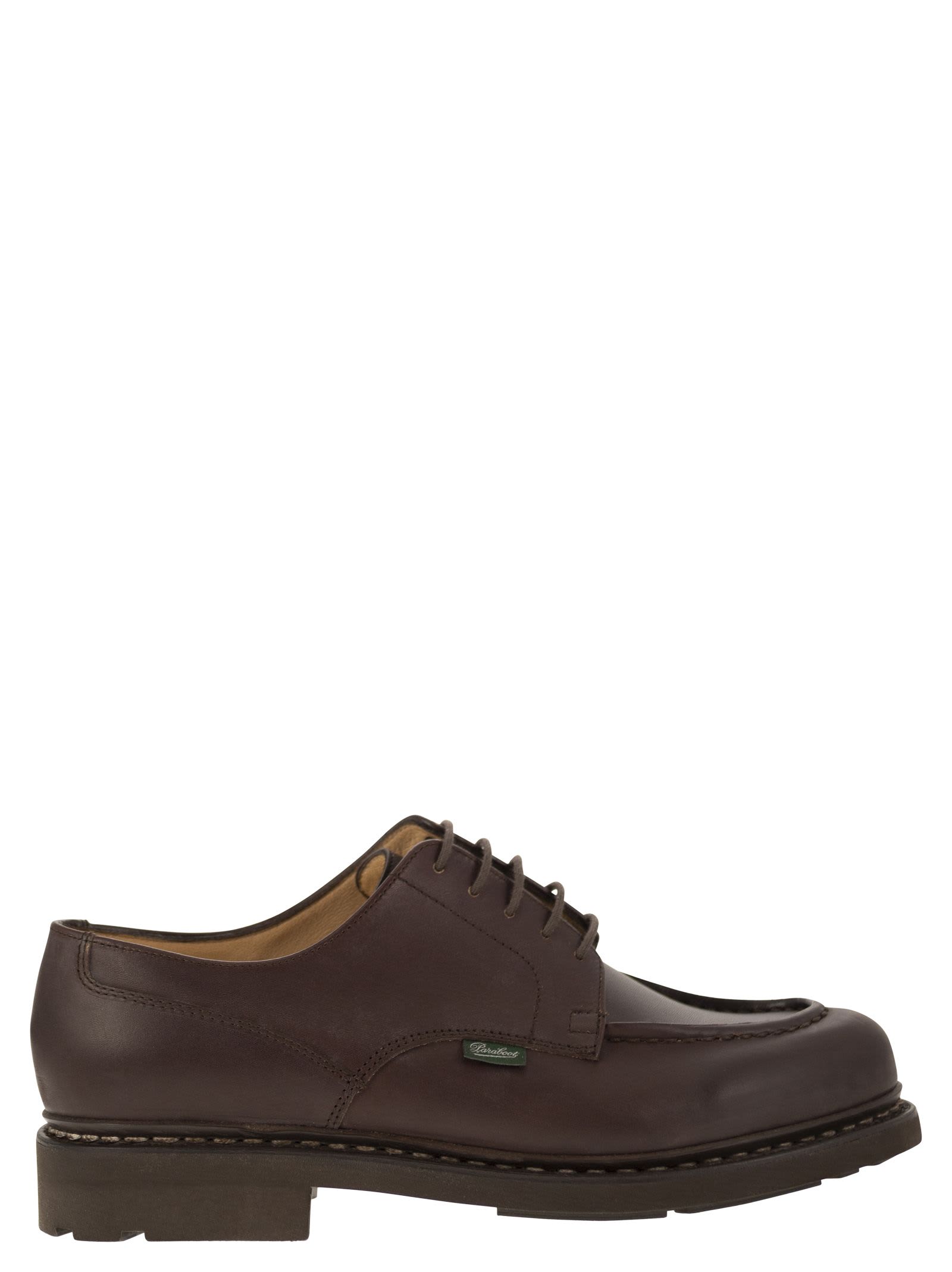 Paraboot Chambord Smooth Leather Derby Shoes In Brown