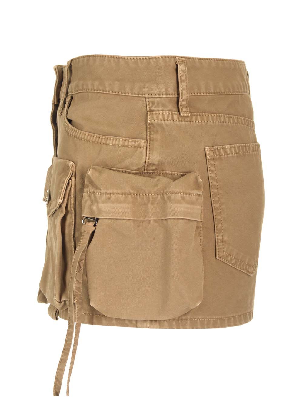 Shop Attico Fay Multi-pocket Mini Skirt In Brown