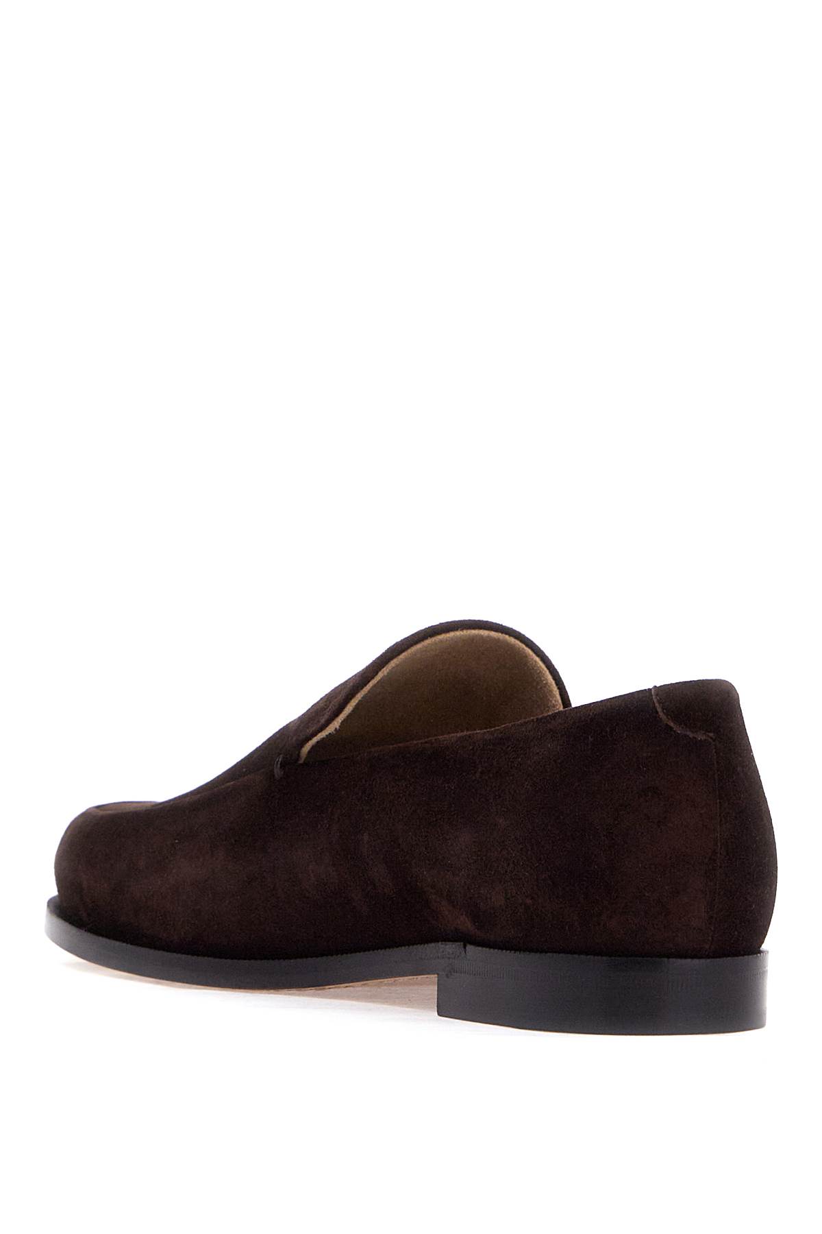 Shop Khaite Alessio Suede Leather Mocc In Coffee (brown)