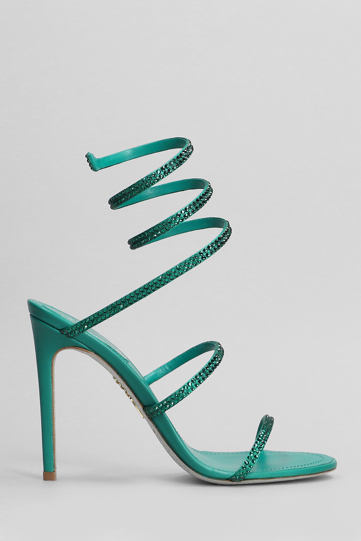 René Caovilla Cleo Sandals In Green Leather