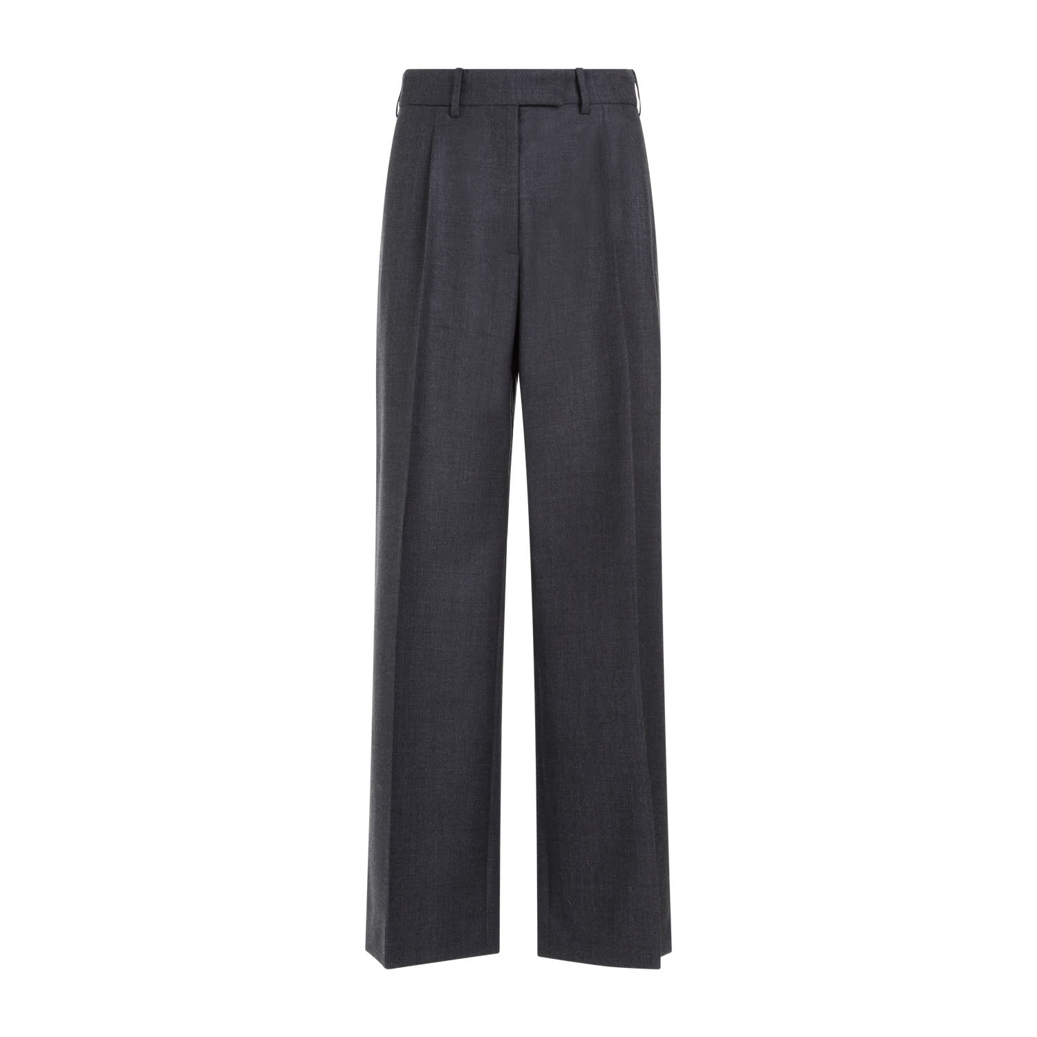 Shop The Row Roan Wool Pants In Chm Charcoal Melange