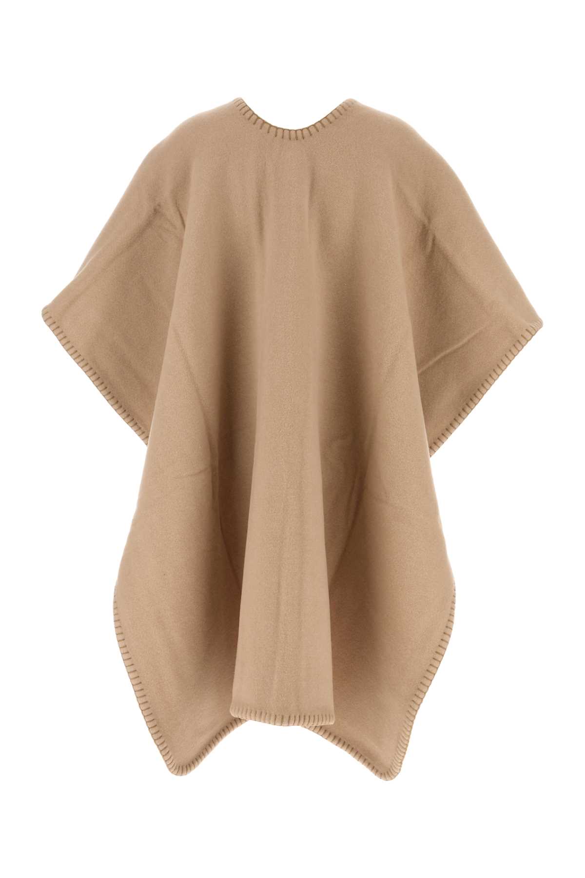 Shop Fendi Antiqued Pink Wool Blend Cape In Beige