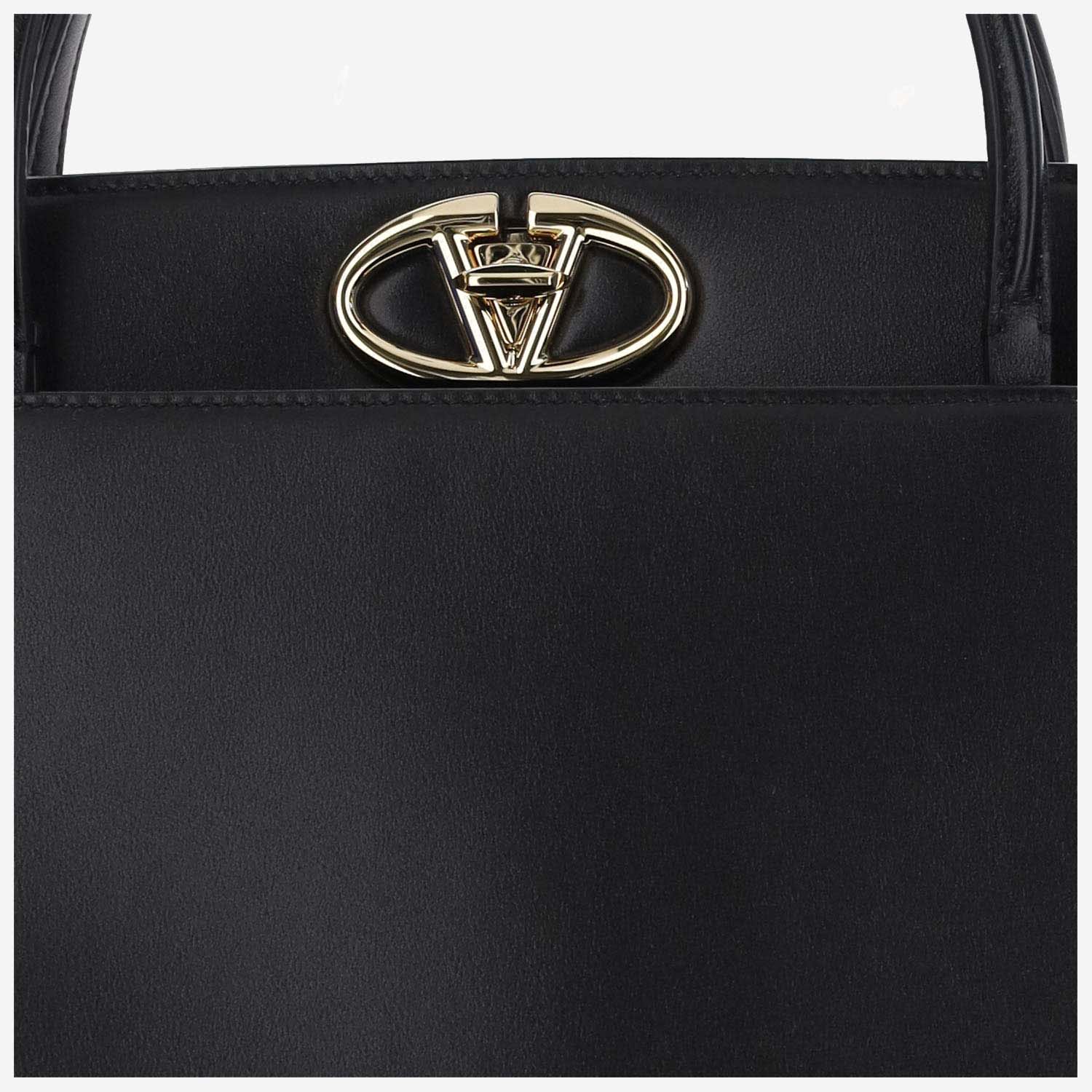 Shop Valentino Vlogo Locker Leather Bag