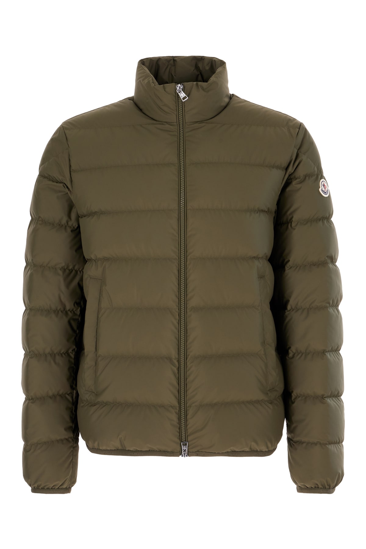 Moncler Military Green Polyester Baudinet Down Jacket In Green