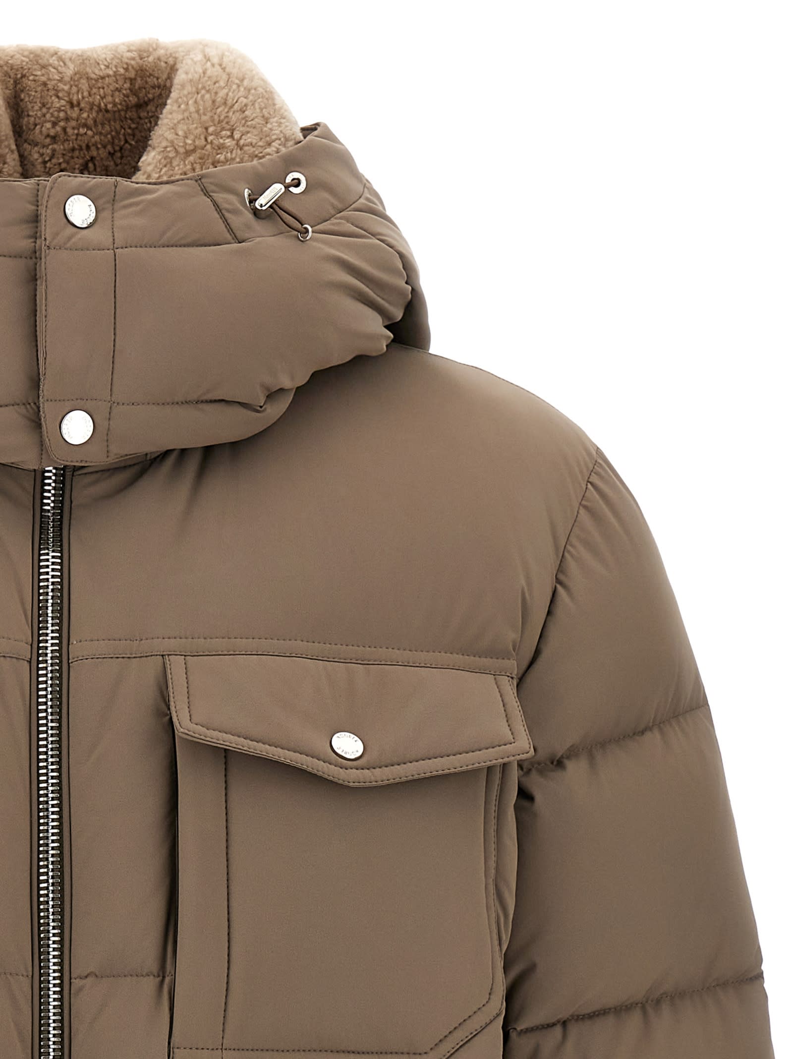 Moorer Alarick Quilted Flap-pocket Jacket In Brown