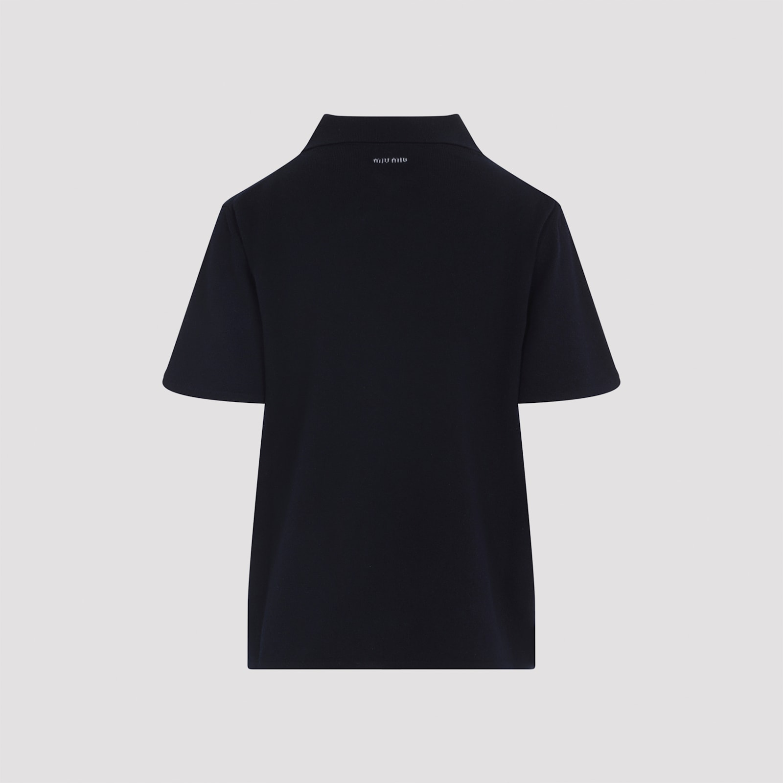 Miu Miu Short Sleeve Polo Shirt With Collar Design In Black