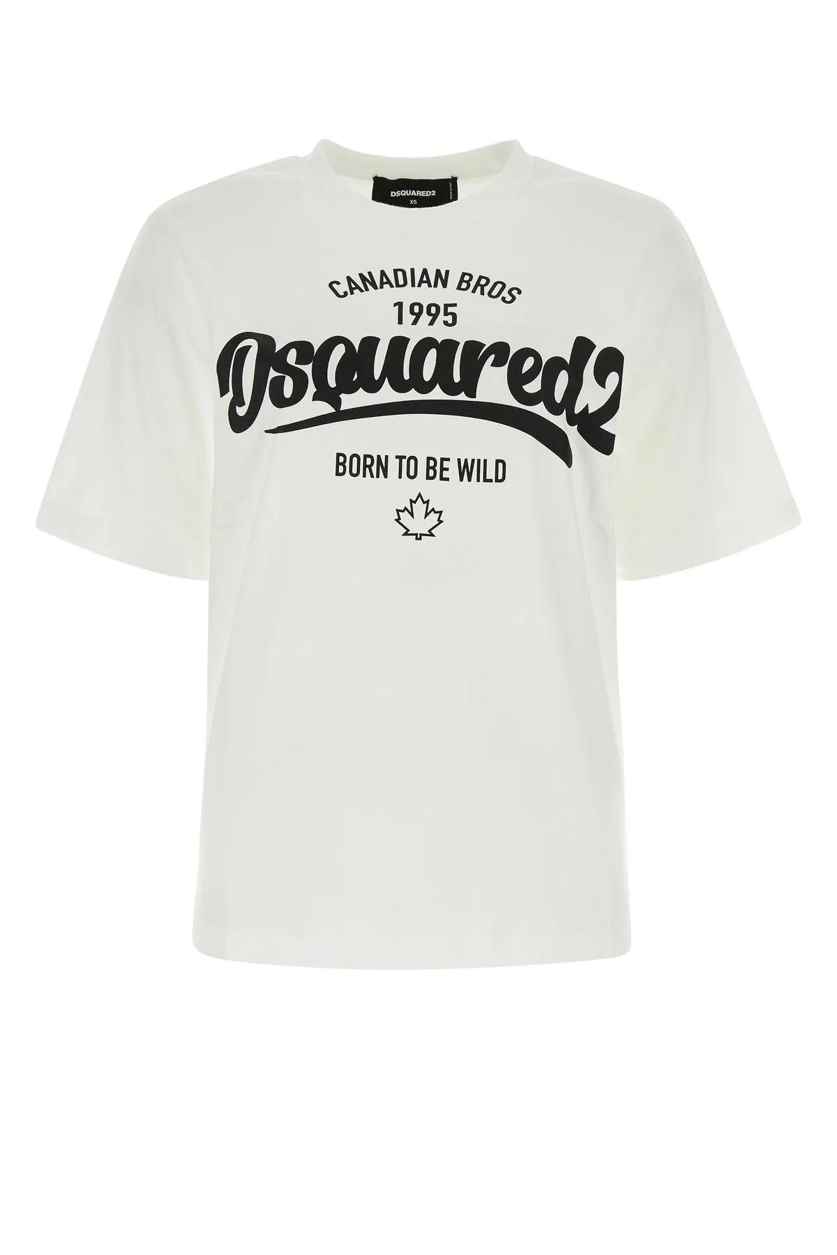 Shop Dsquared2 White Cotton T-shirt