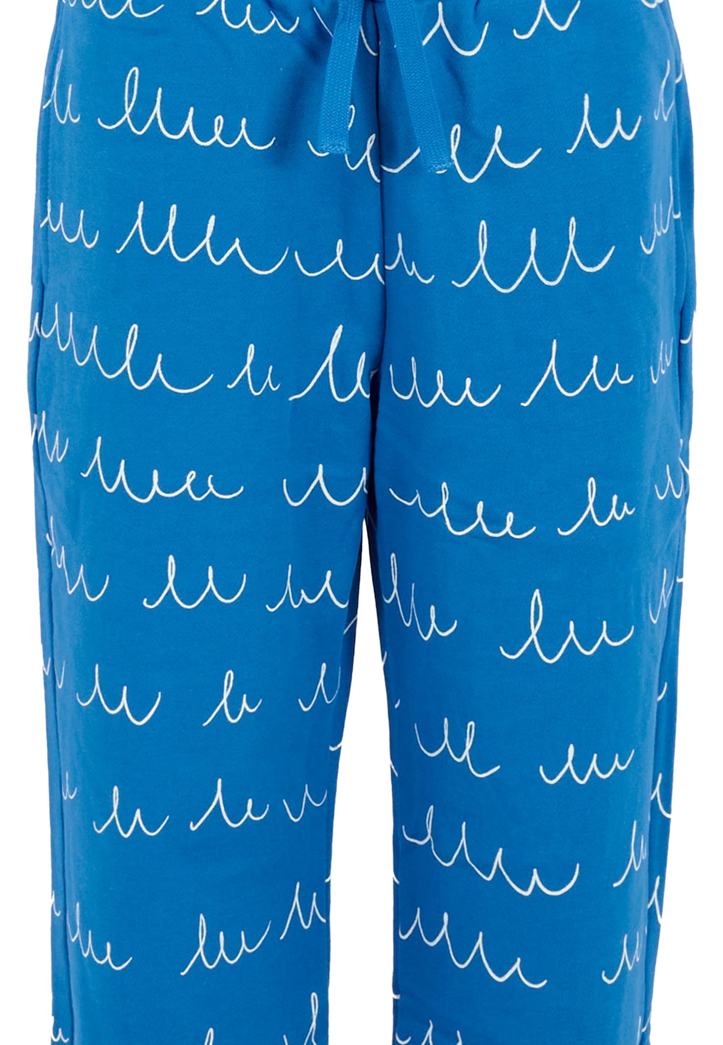 Stella Mccartney Wave-print Drawstring Trousers In Blue