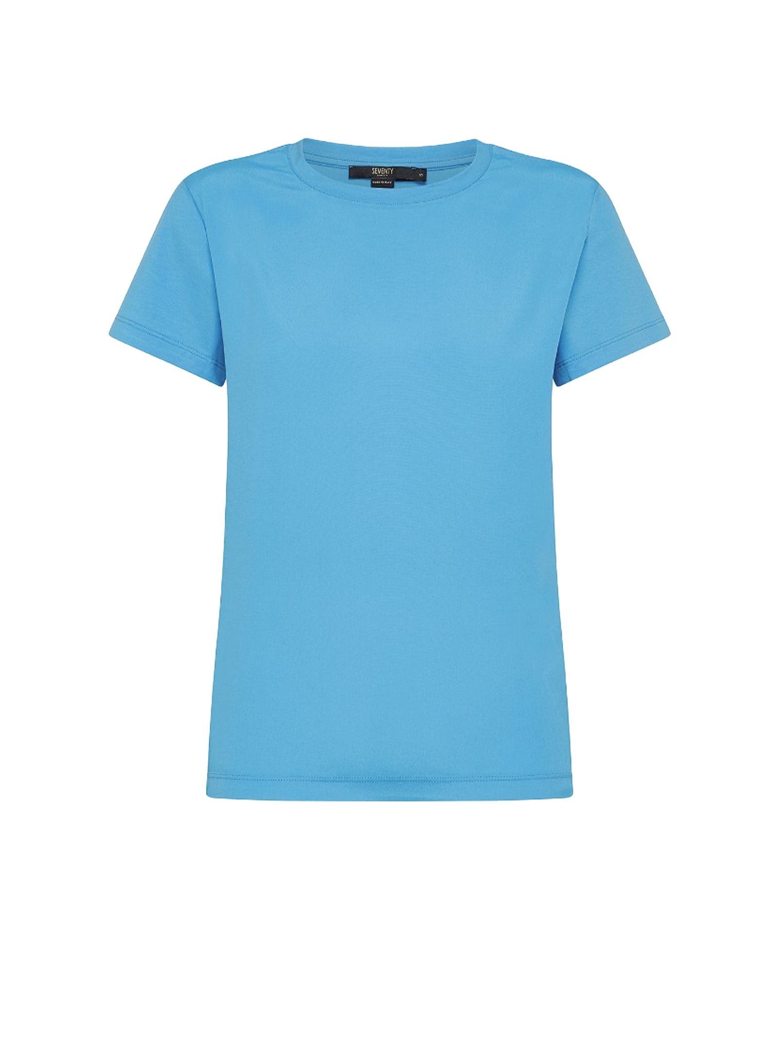 Shop Seventy Light Blue Jersey And Silk T-shirt In Azzurro