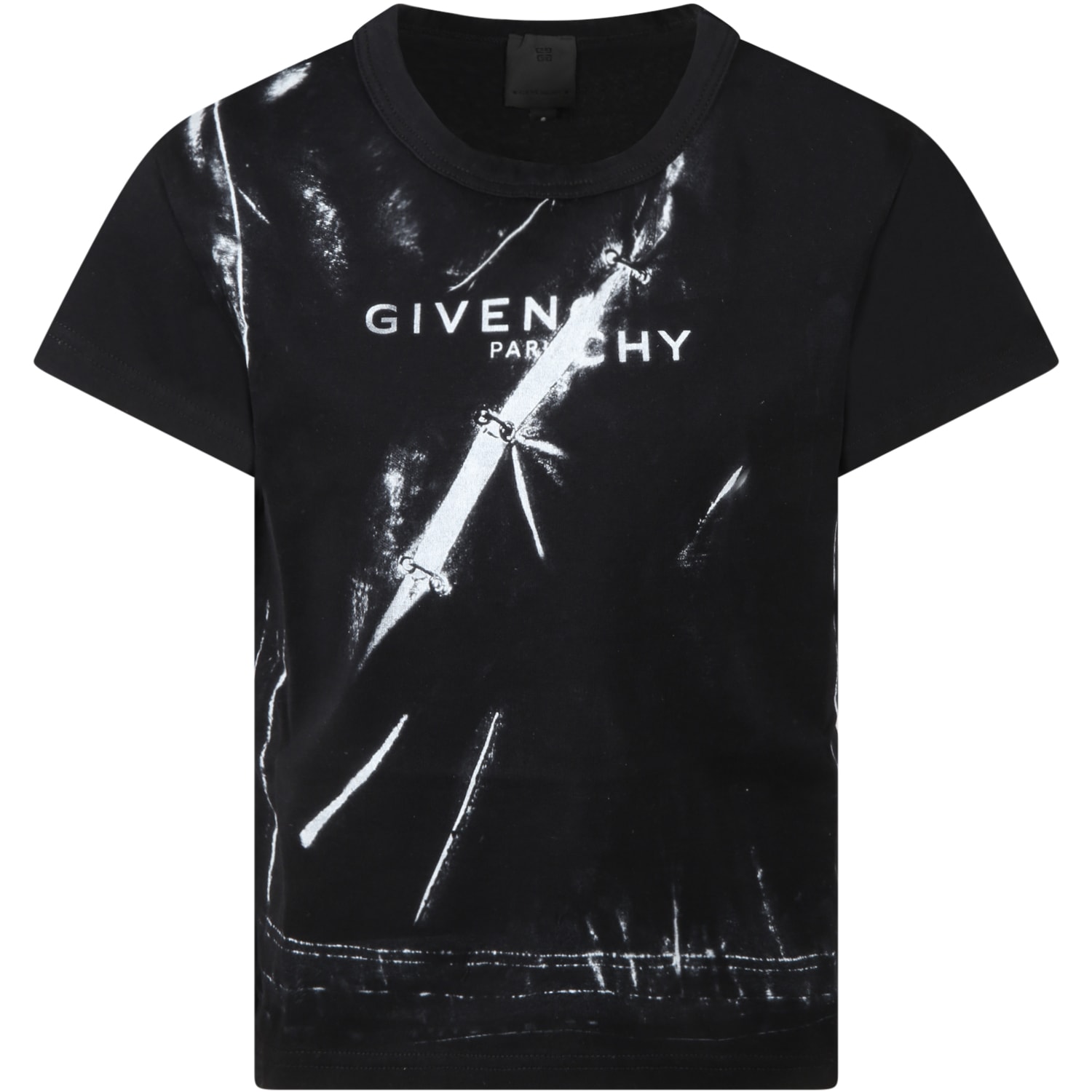 Givenchy Black T-shirt For Boy With Gray Logo